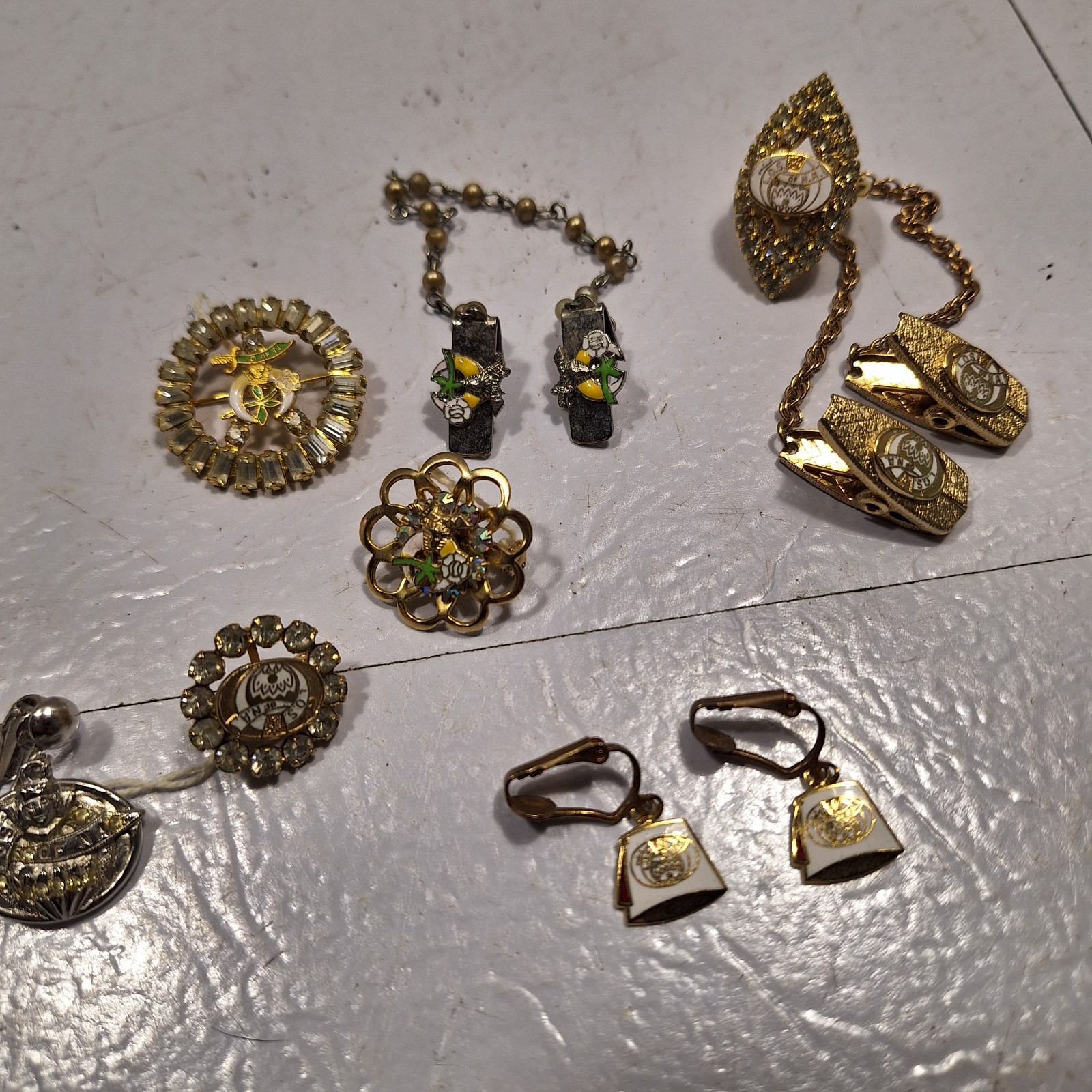 Vintage L.O.S. of N.A. Jewelry Lot Fraternal Order Shriners 1930s-1950 Brooch