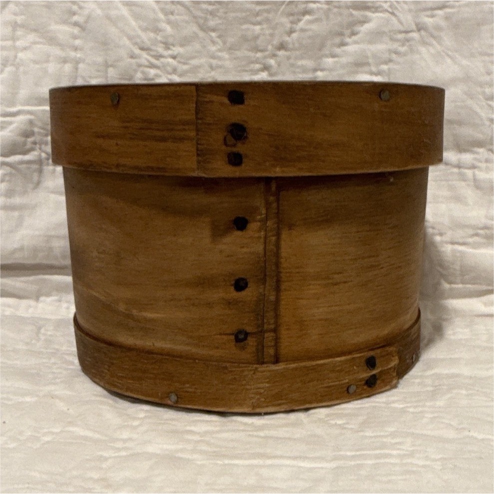 Antique Round bent Wood pantry Box and Lid 