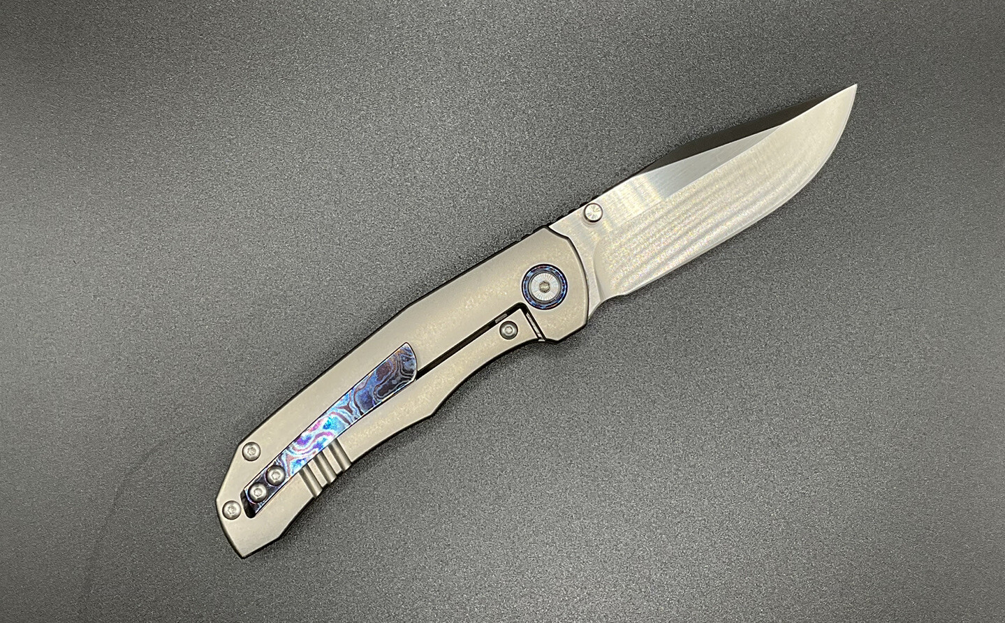 Berg Blades Iron Pup Satin 20CV & Raw Titanium W/ Timascus Kit