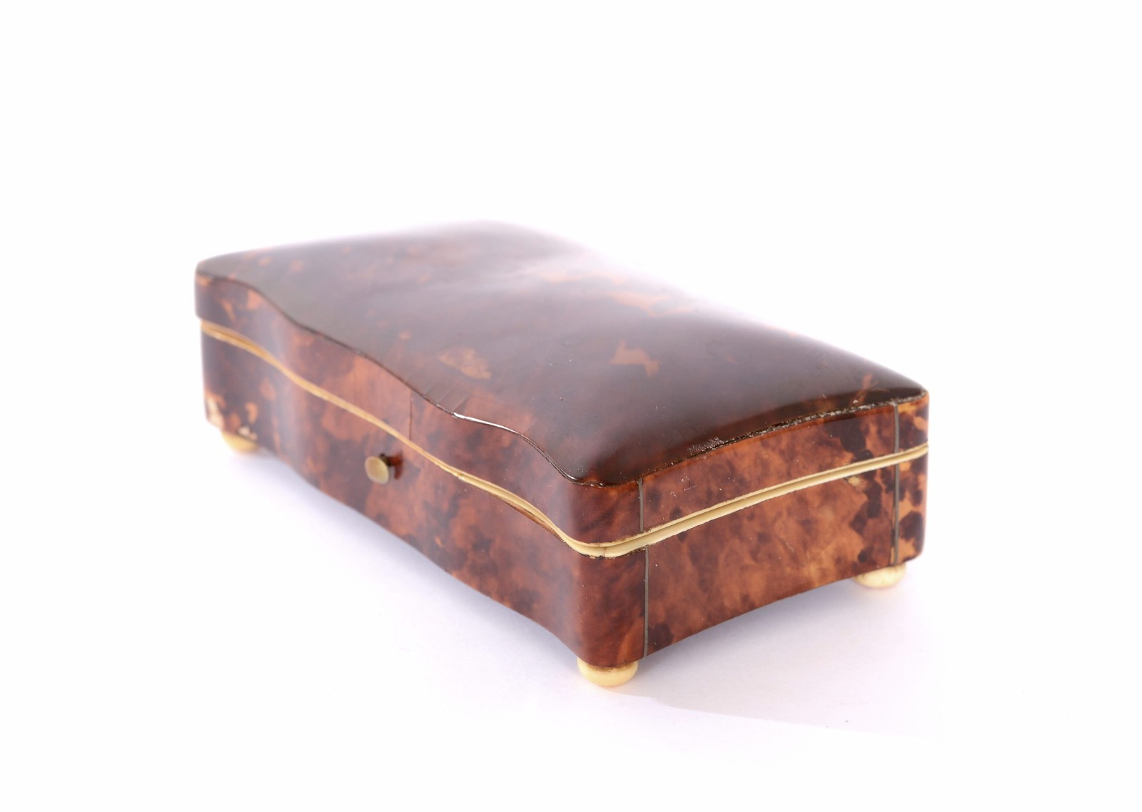 19C Victorian Faux Tortoise Turtle Shell Jewelry Box
