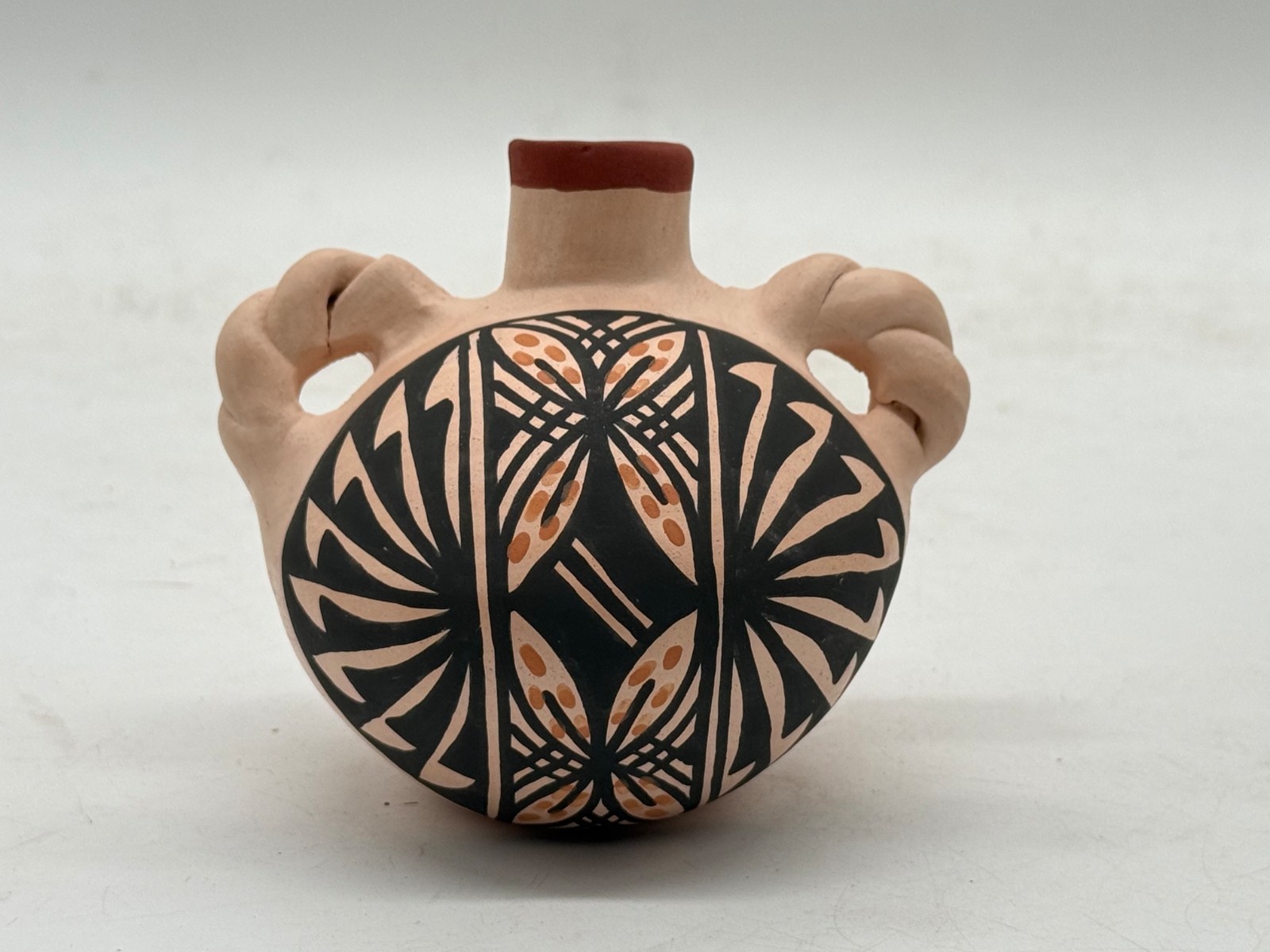 Native American Acoma Pottery Canteen James Augustine