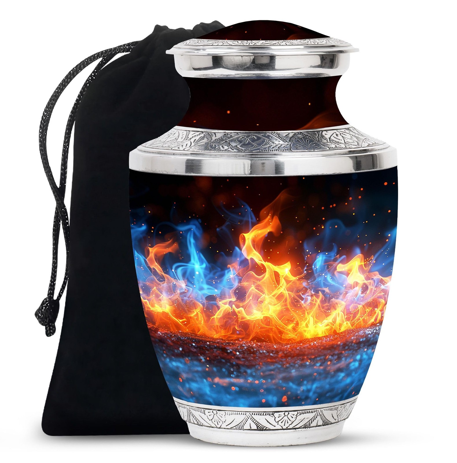 Fire Urn 10Inch Modern For Adults 10 Inch Funeral Urns Large With Velvet