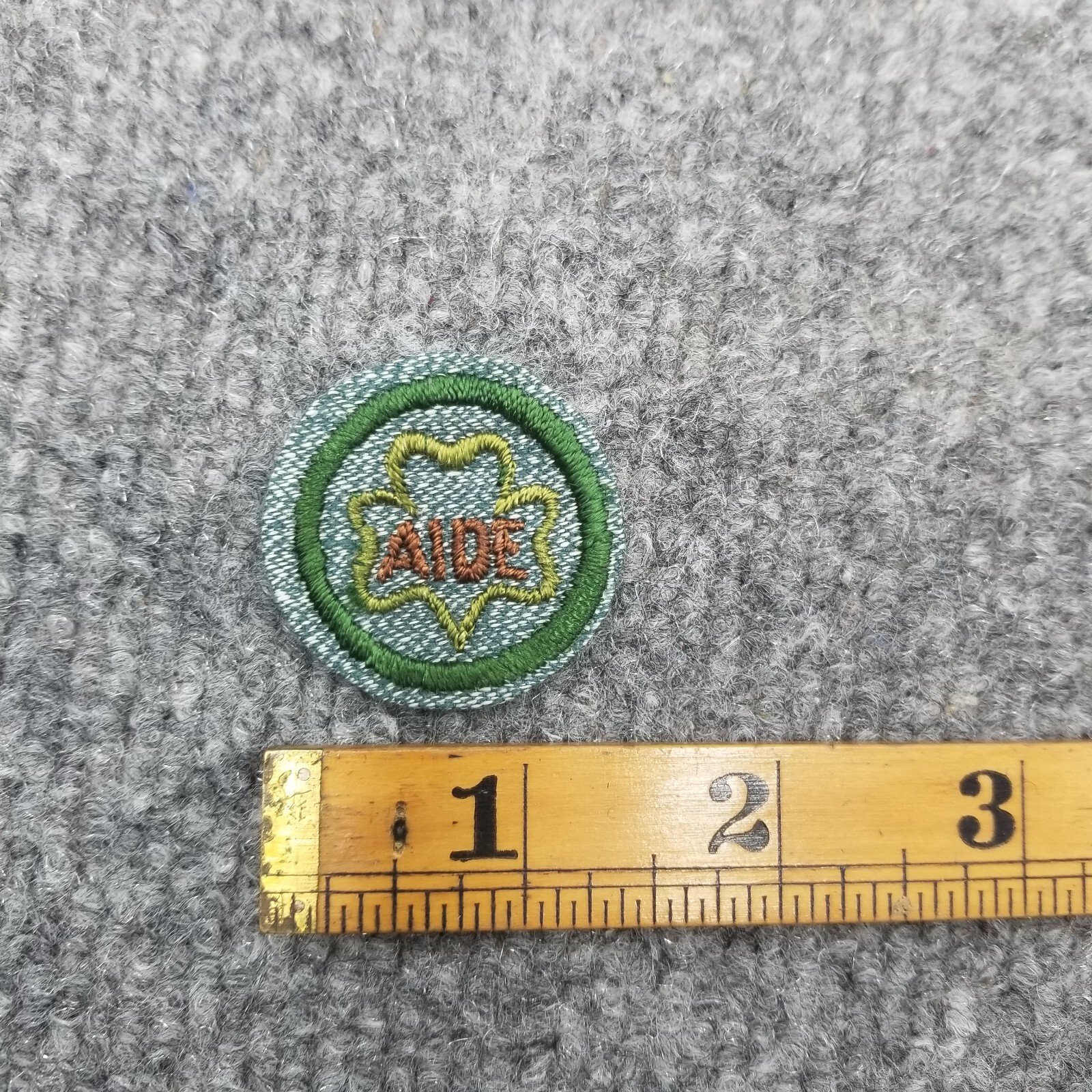 Vintage 1928-1933 Girl Scout SCOUT AIDE BADGE Aid Trefoil Patch Assistant Round