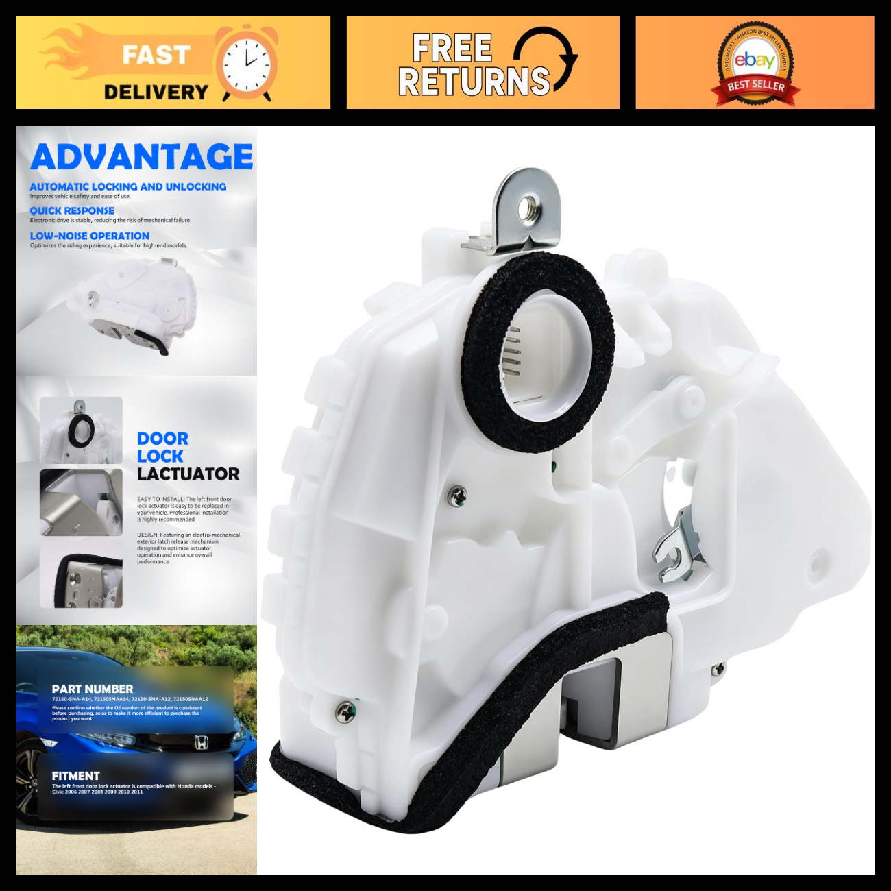 HiSport 72150-SNA-A14 Door Lock Actuator