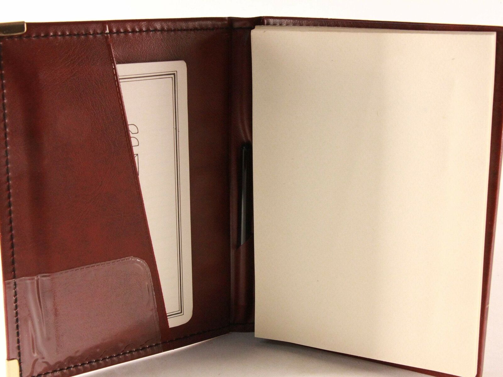 Note Pad Holder Set. Burgundy Faux Leather