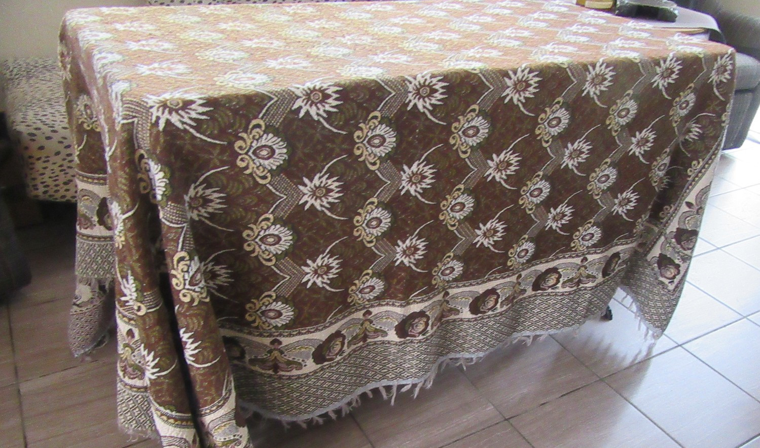 Vintage Woven Jacquard Coverlet Reversible Rare Find Very Nice 86\