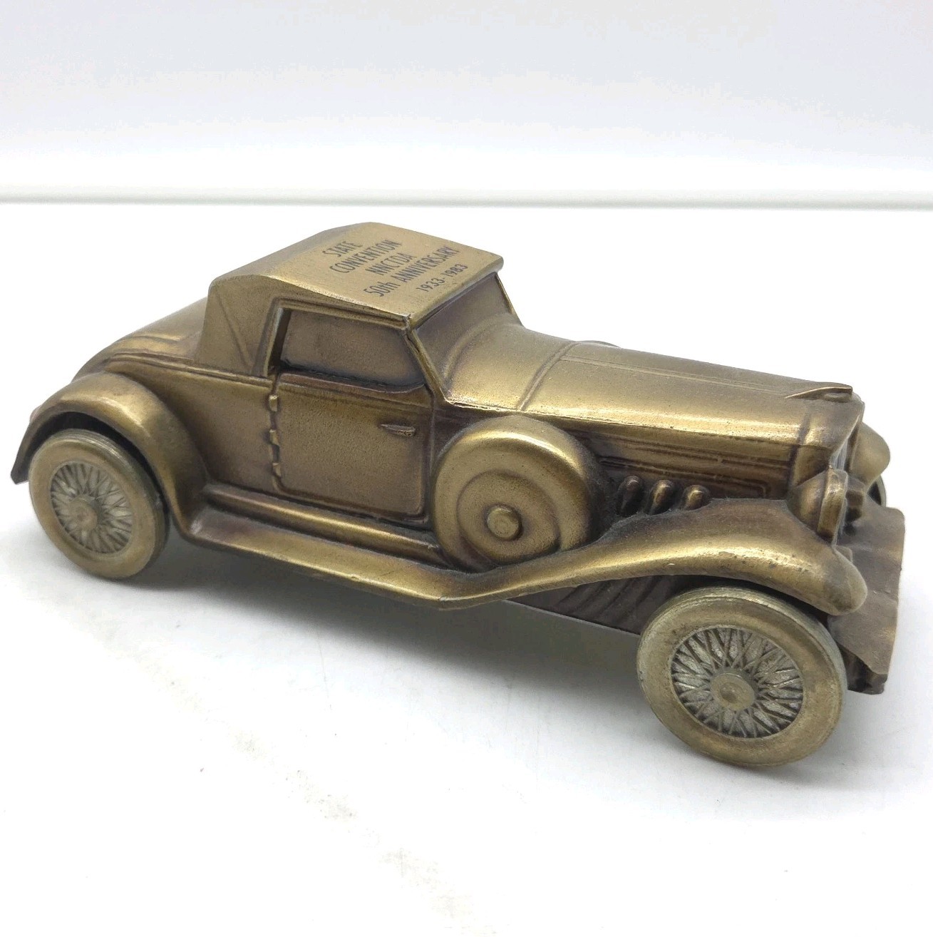 Vintage Banthrico Duesenberg Cast Metal Car Coin Bank 7