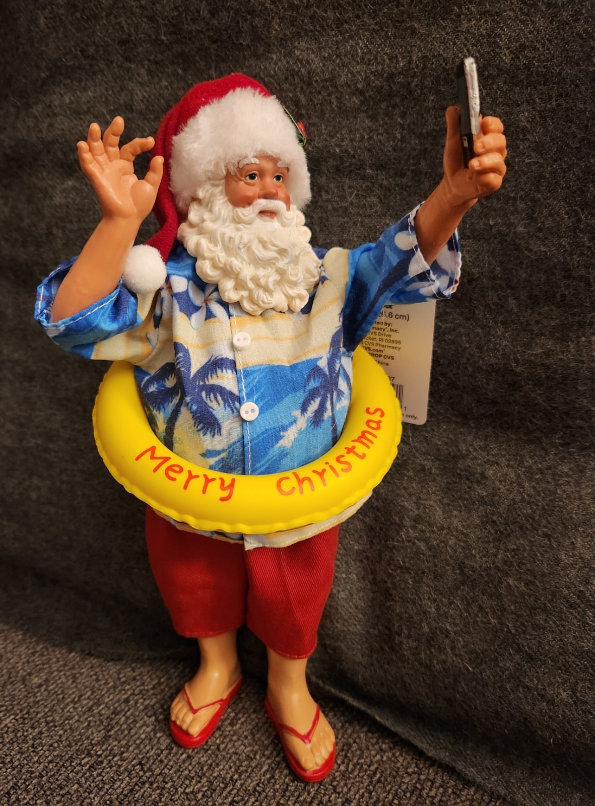 Santa Claus Hawaiian Shirt Cell Phone Christmas Holiday Figurine 10.5\