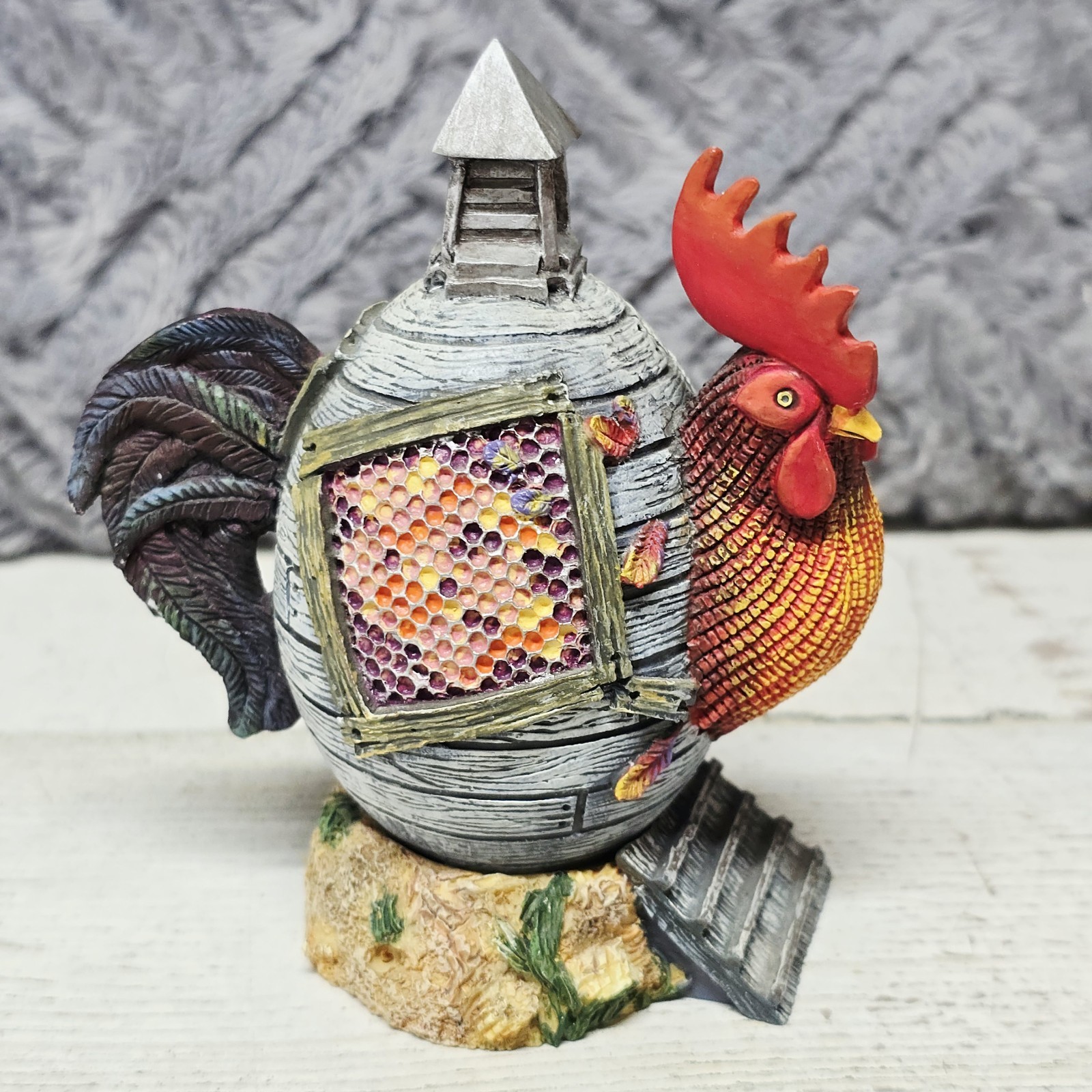 Early to Rise Egg by Lowell Herrero Franklin Mint Hand Painted Rooster Numbered