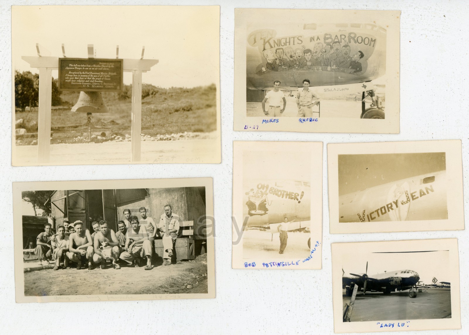 Vintage 1945 Photo Album GUAM 315th Bombardment Wing Nose Art 78 Photographs