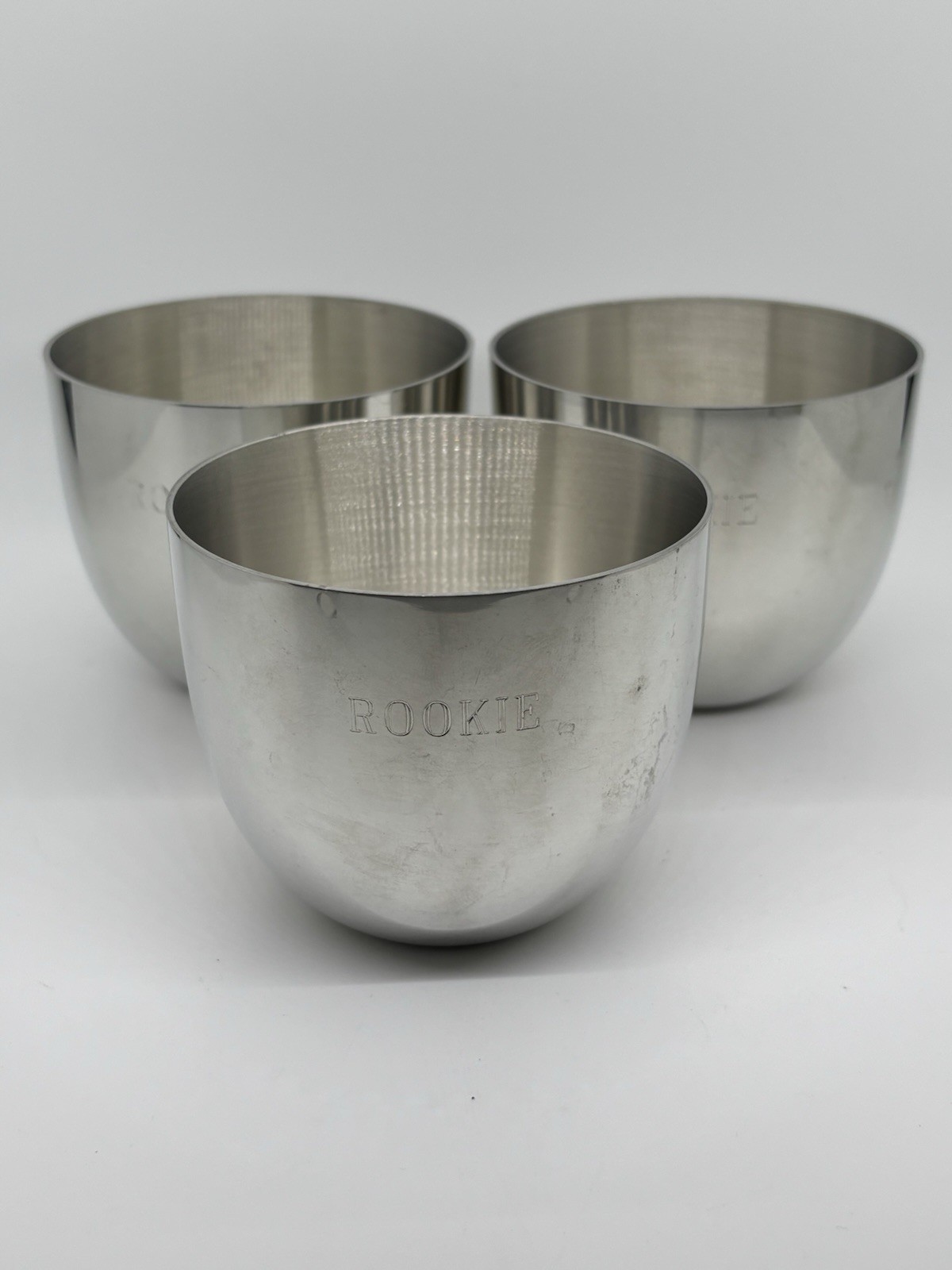 Handcrafted Pewter By Crownson SP Jefferson Cups With Rookie Etched On Face