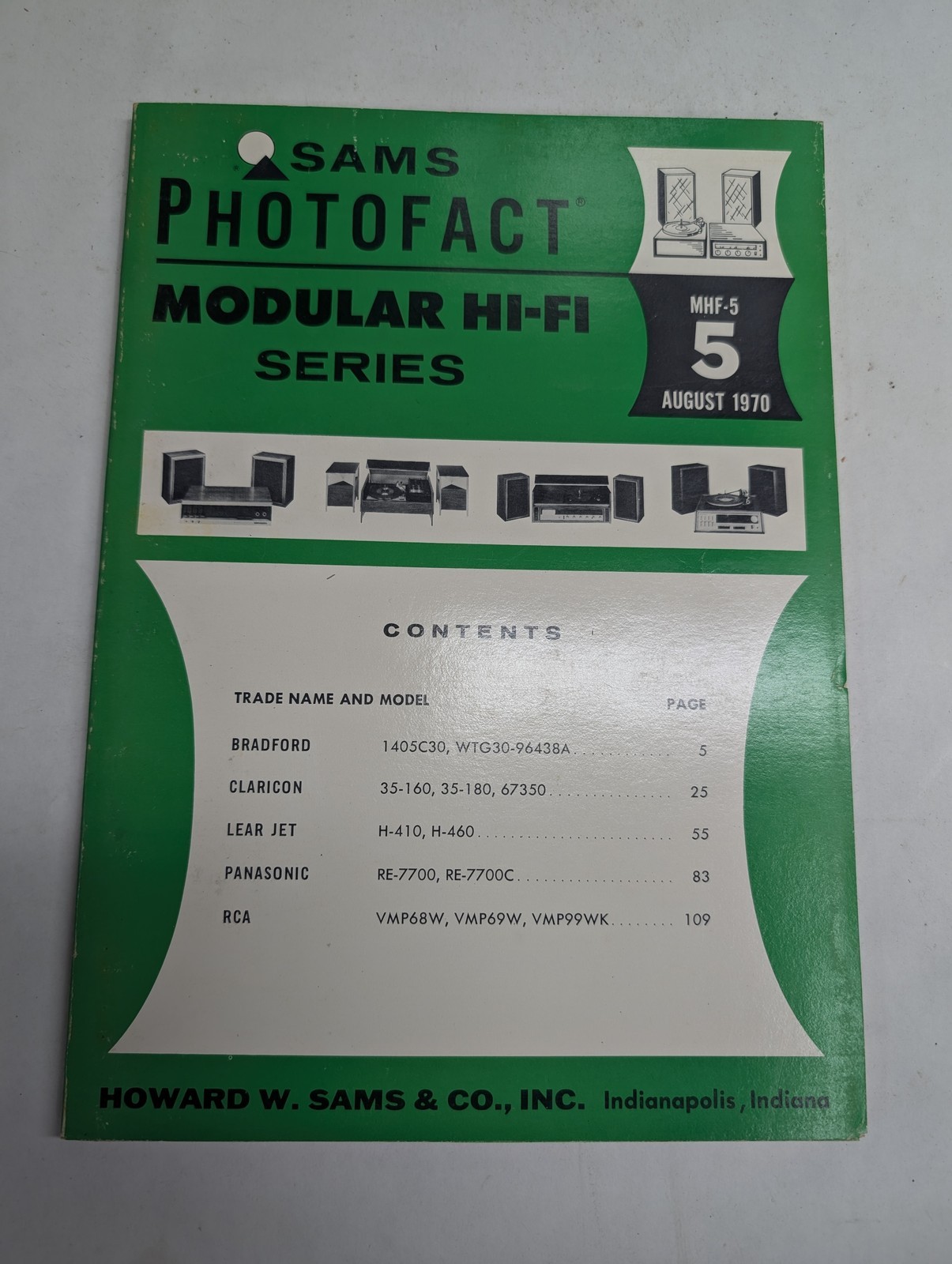 Sams Photofact Modular HI-FI Stereo Series Repair Data Manual Volume MHF-5 1970