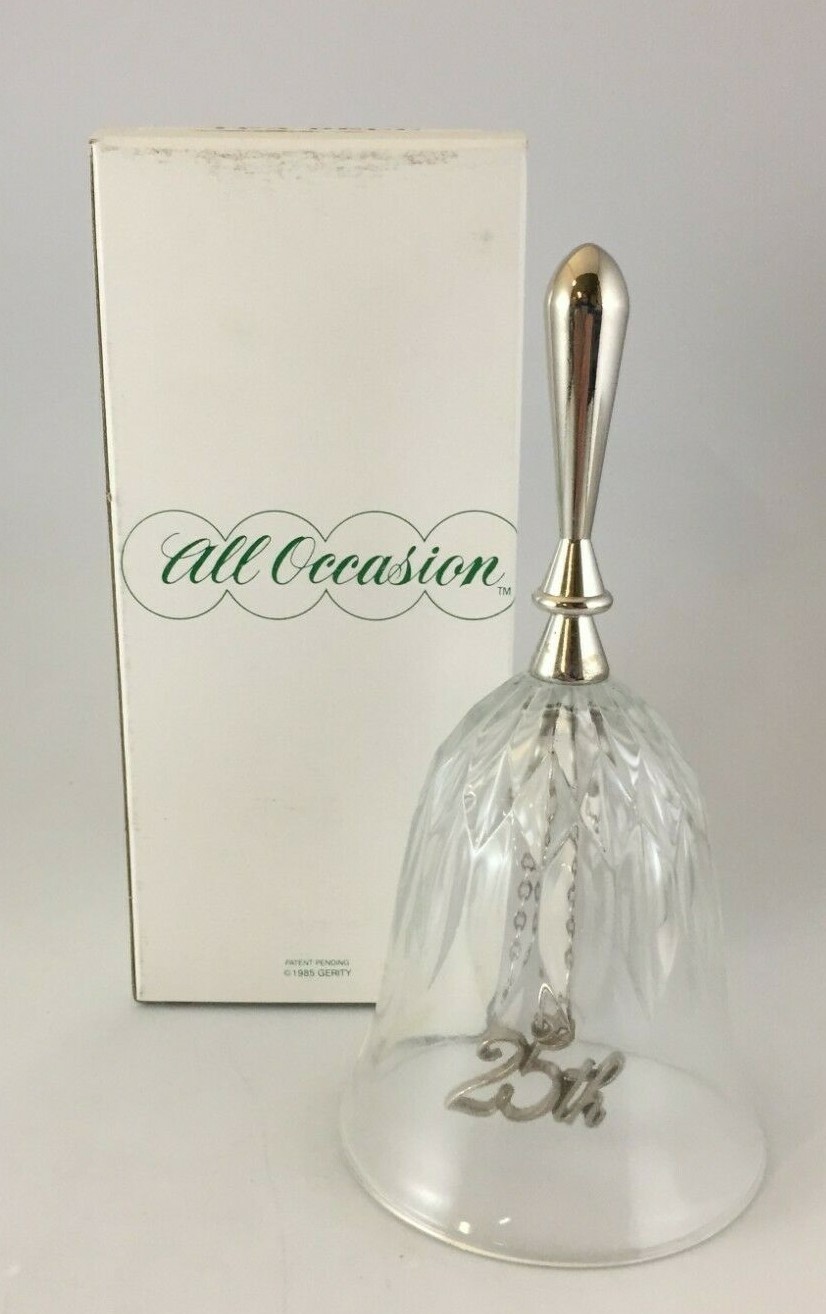 All Occasion Bells Lead Crystal 25th Anniversary Tea Bell NEW