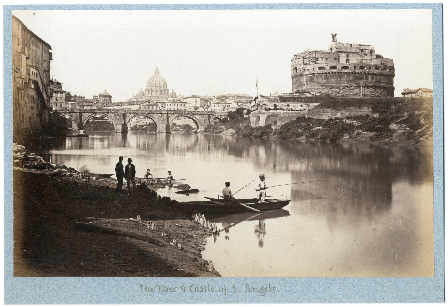 Italia, Roma, Castel S. Angelo Vintage Print, Italy Albumen Print 16.5x Italia, Roma, Castel S. Angelo Vintage Print, Italy Albumen Print 16.5x