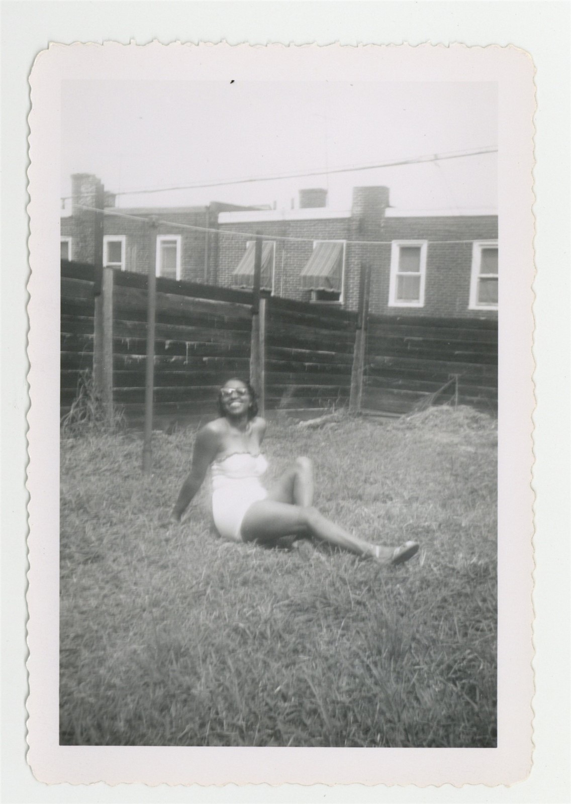 African American Female 1950 Black Ebony Curvy Woman Risque Pose Photo Q10056