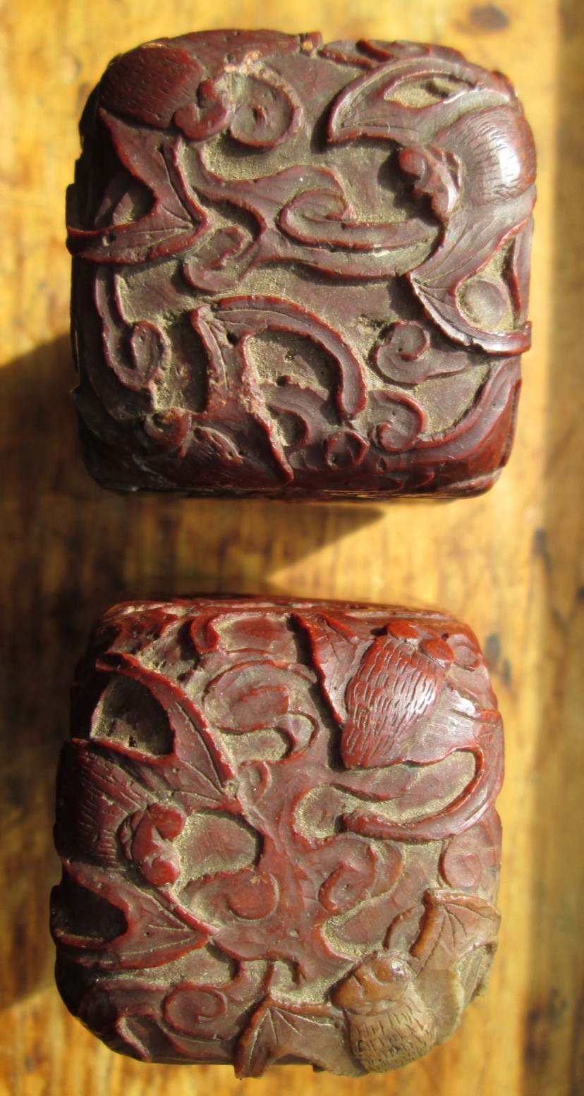 TWO Pair of Antique 19th Century Chinese Qing Dynasty SHOUSHAN Stone BAT Seals TWO Pair of Antique 19th Century Chinese Qing Dynasty SHOUSHAN Stone BAT Seals