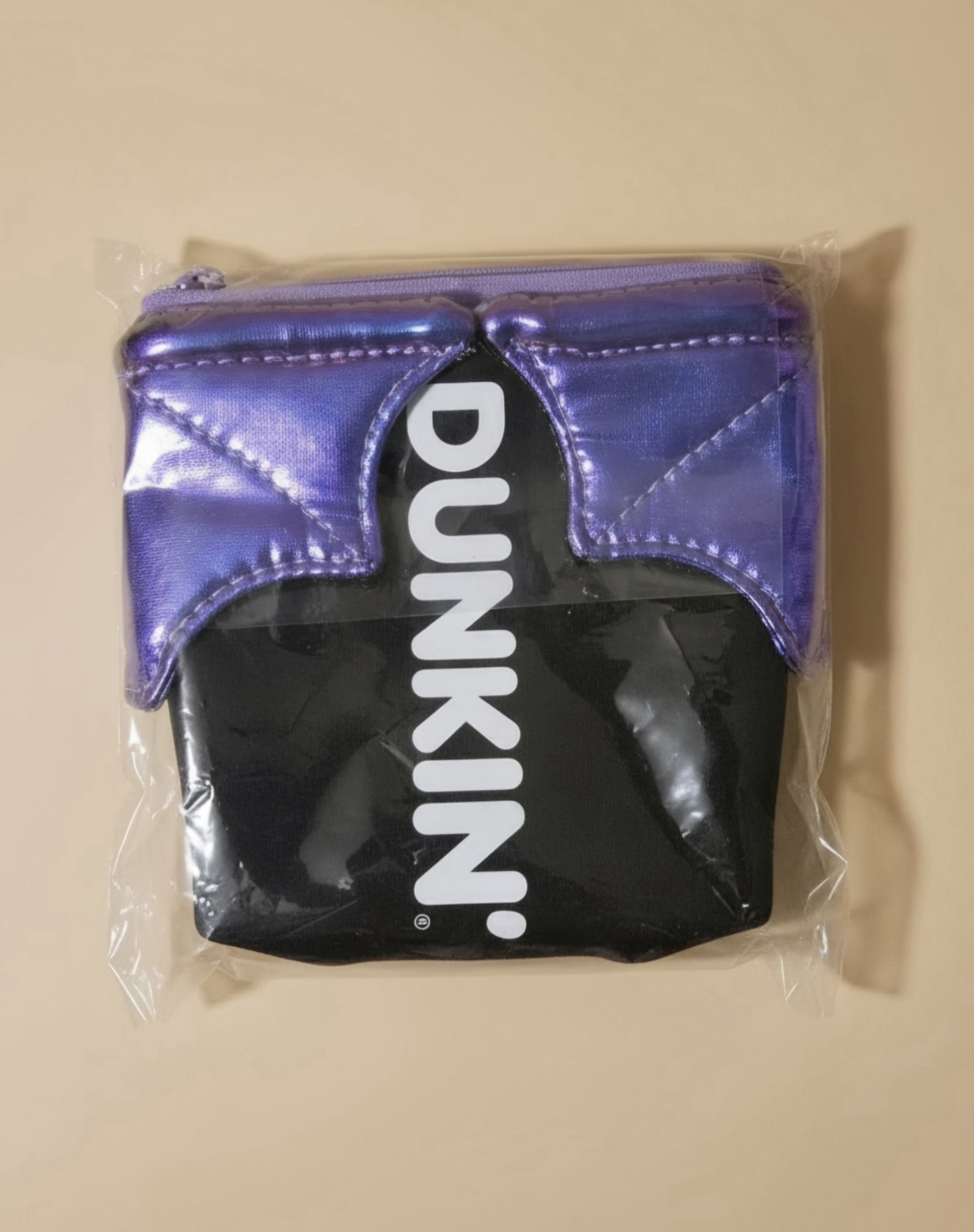 Dunkin' Black & Purple Bat Wings Coffee & Tea Cup Sleeve Holder Koozie UNOPENED