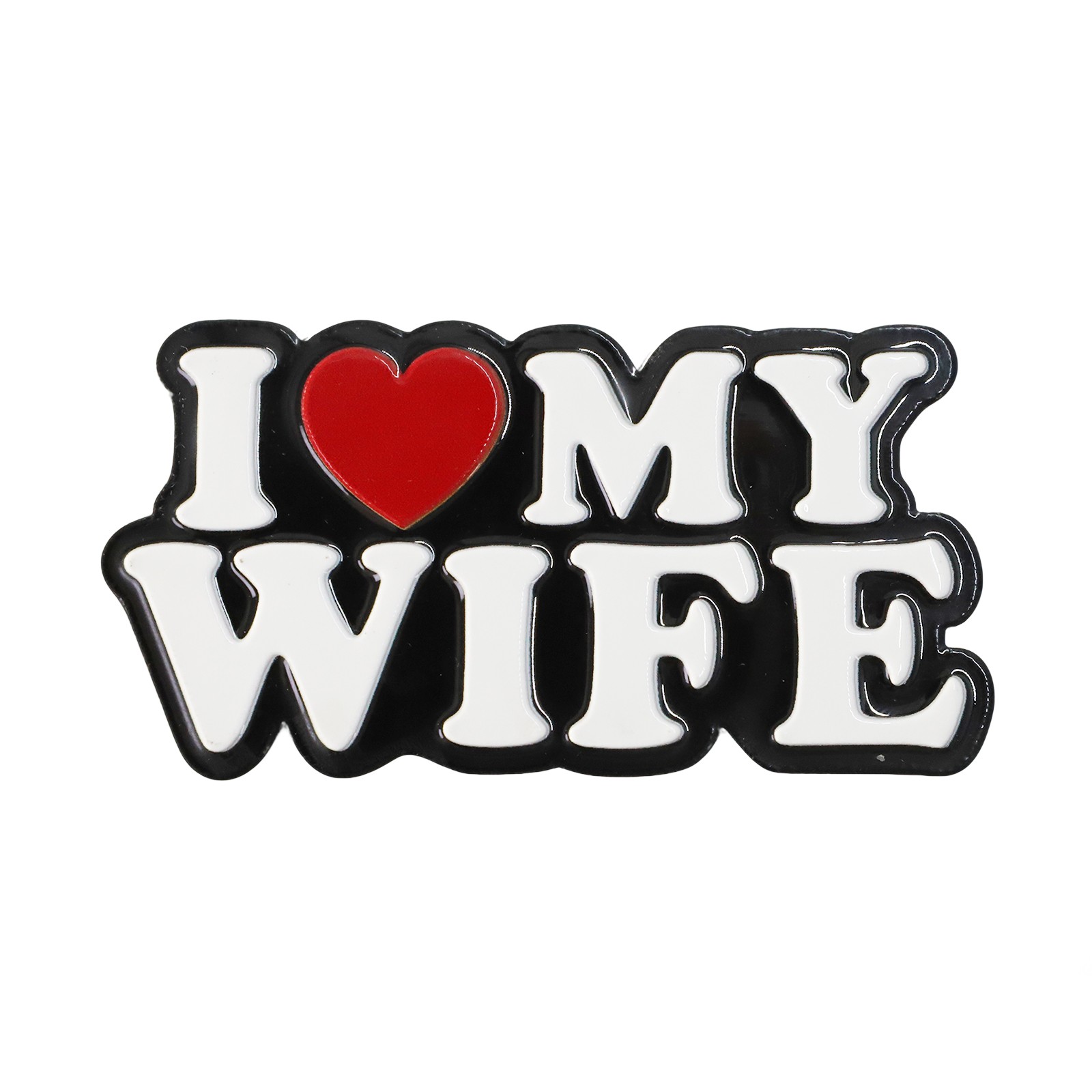 I Love My Wife Plastic Car Emblem Badge Decal 1pc