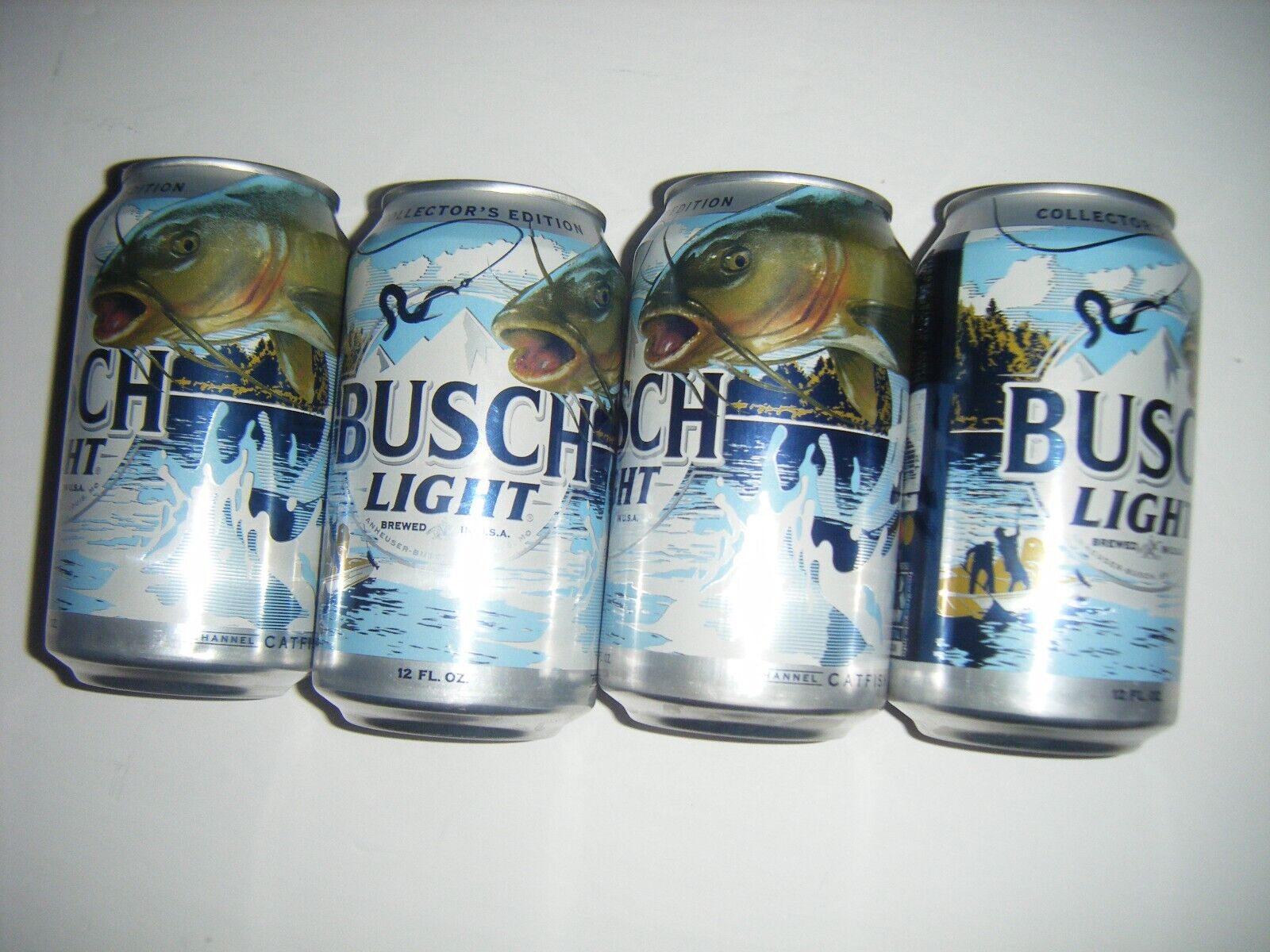 4 Busch Light 2024 Limited Edition FISHING Channel CatFish Collector Can Empty