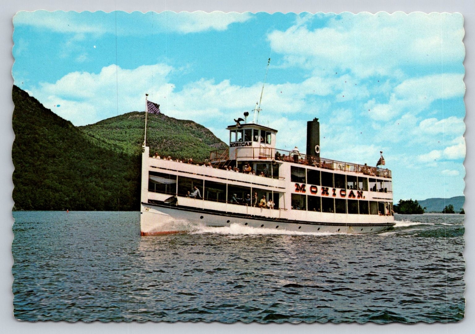 MV Mohican Lake George NY Postcard Adirondacks Dexter Press Chrome