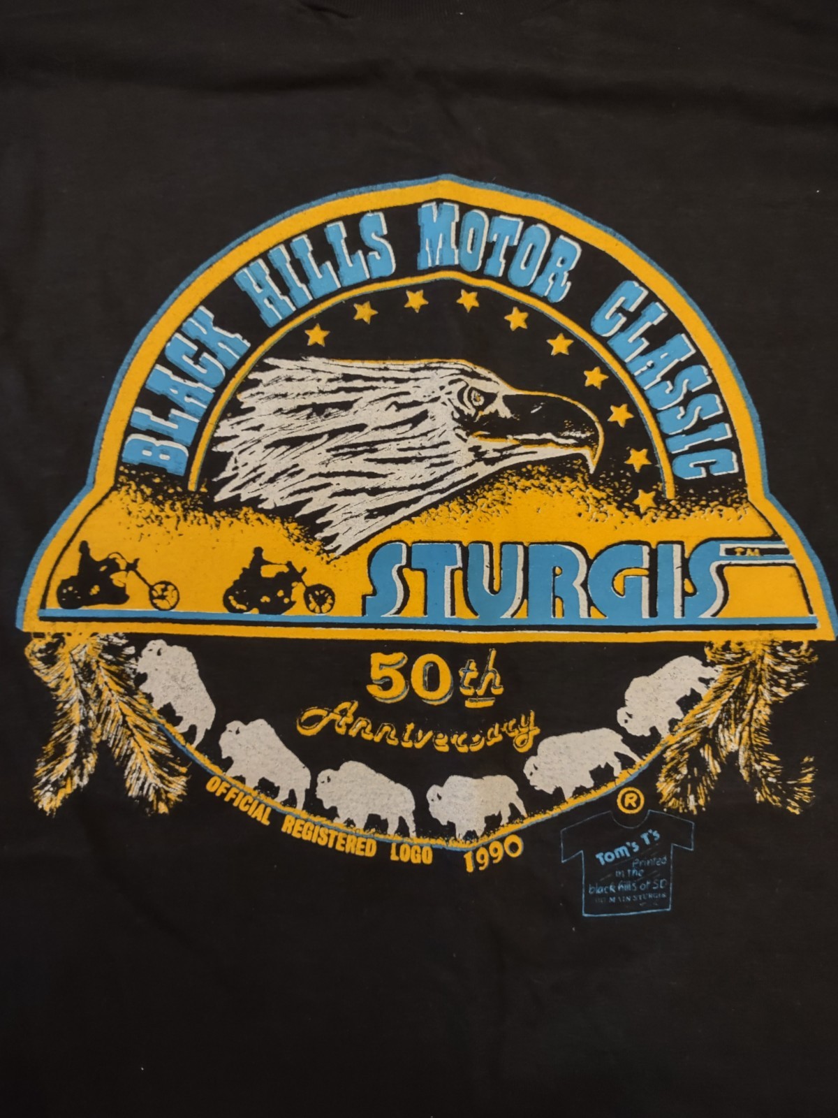 Harley Davidson Vintage t shirt M 1990 Black Hills Sturgis 50th GREAT CONDITION