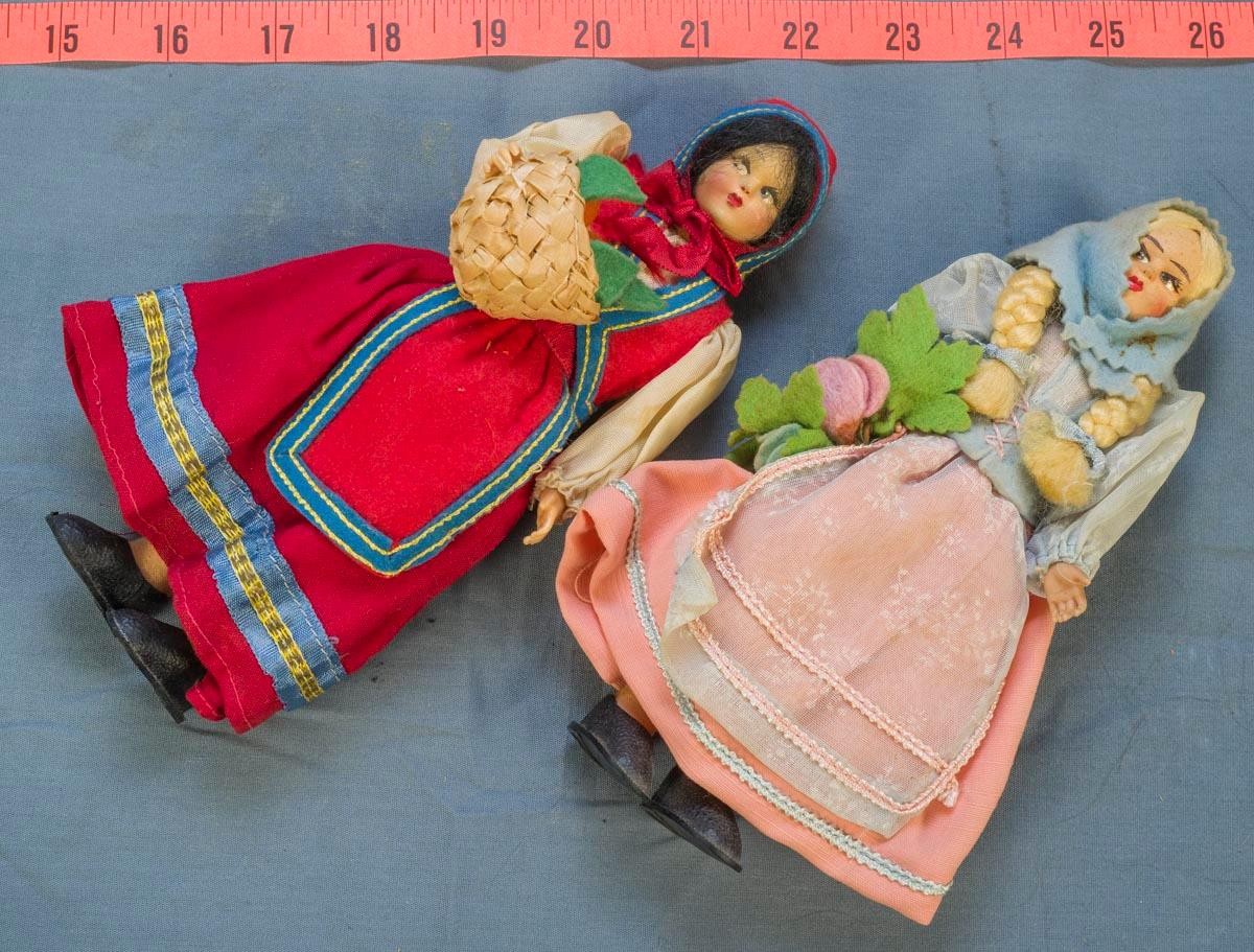 Vintage Lot of 2 Ethnic Dolls 1960s Good Condition