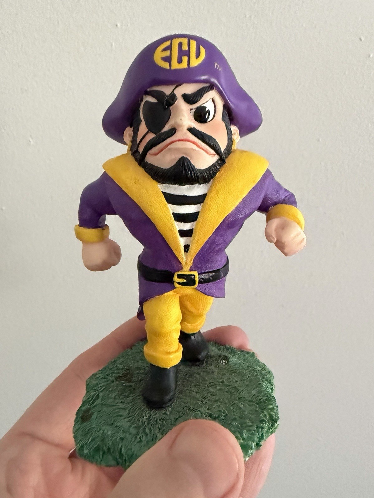 Vintage ECU East Carolina Pirates Mascot Figurine Meico Inc Purple Gold NCAA