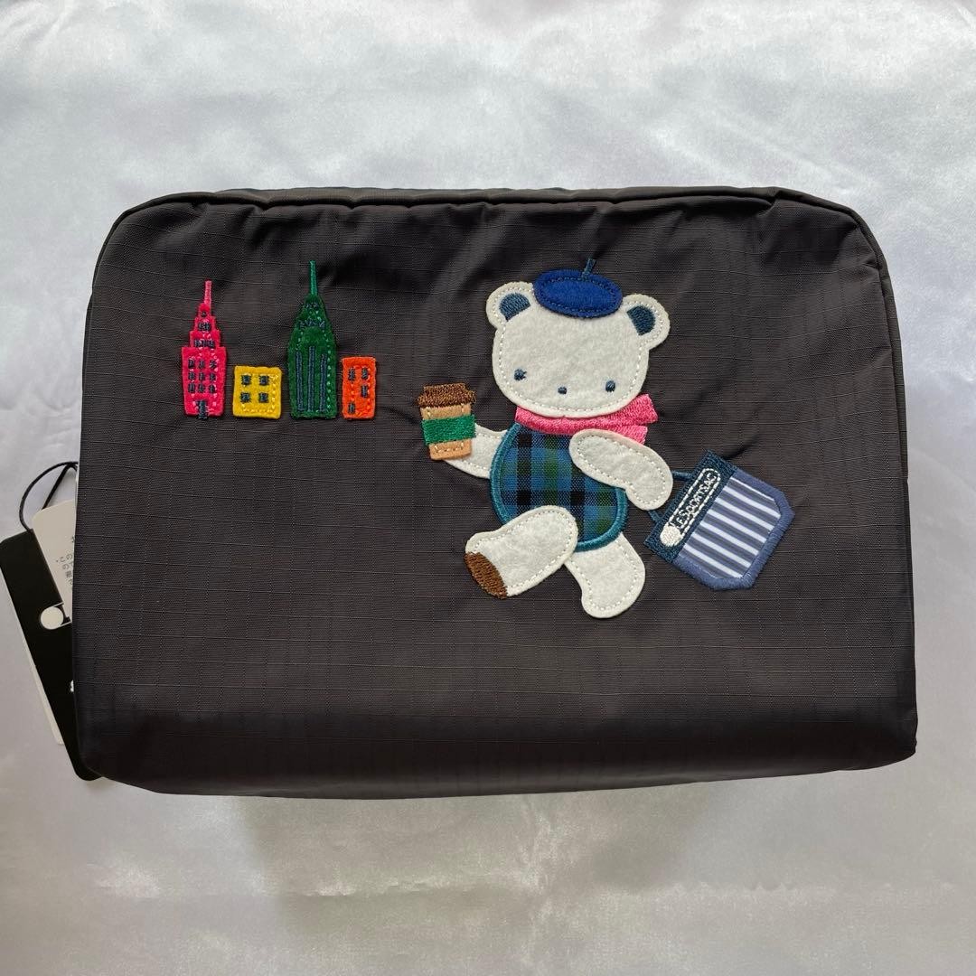 LeSportsac x Familiar Bear Cosmetic Pouch Large New with Minor Scratch