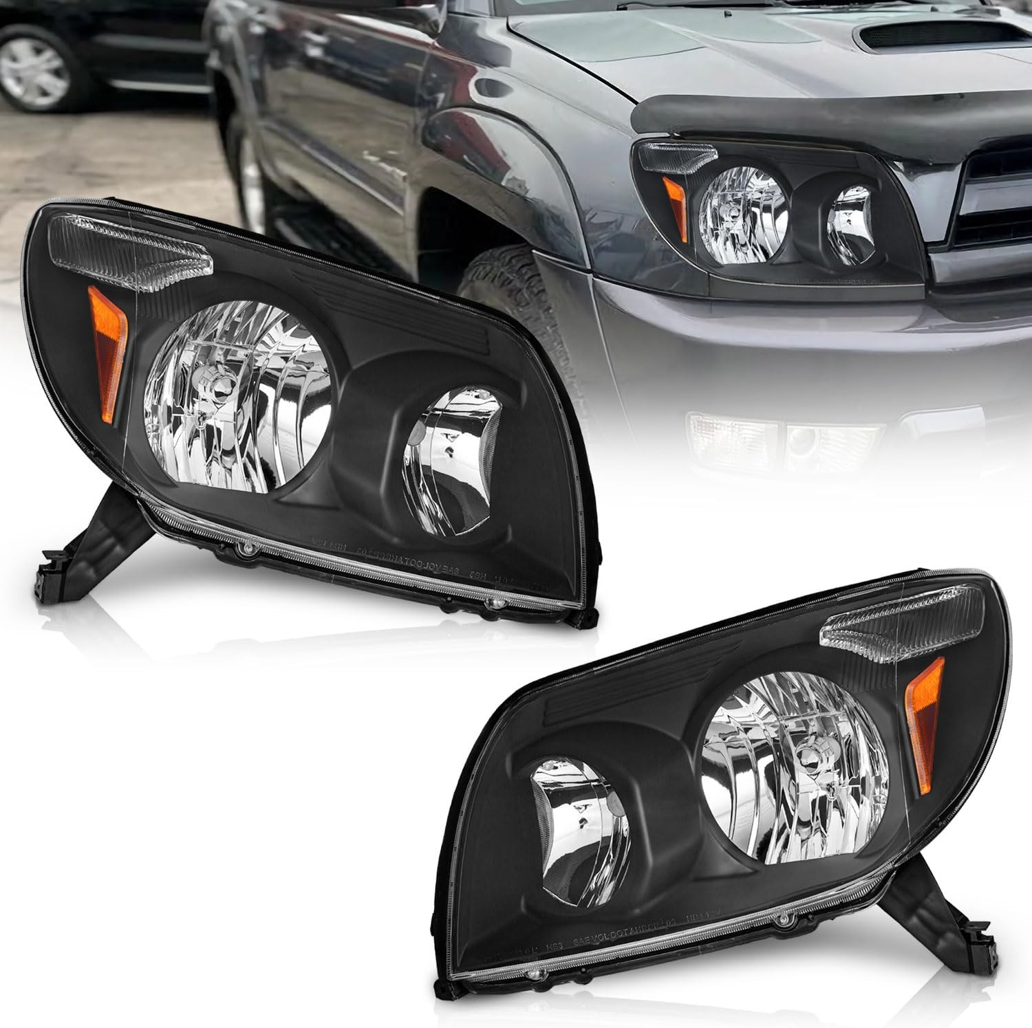Halogen Headlights Assembly for 2003 2004 2005 Toyota 4Runner