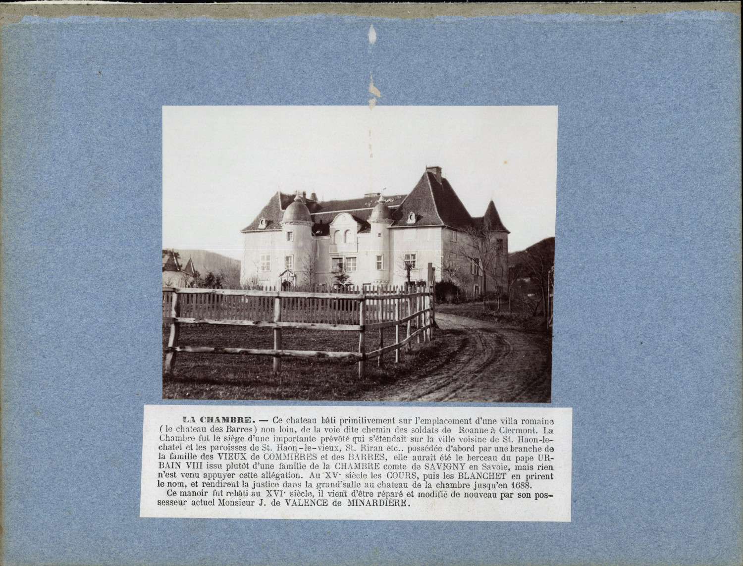 France, Saint-Haon-le-Vieux, Château de Valence vintage print print print d'ep
