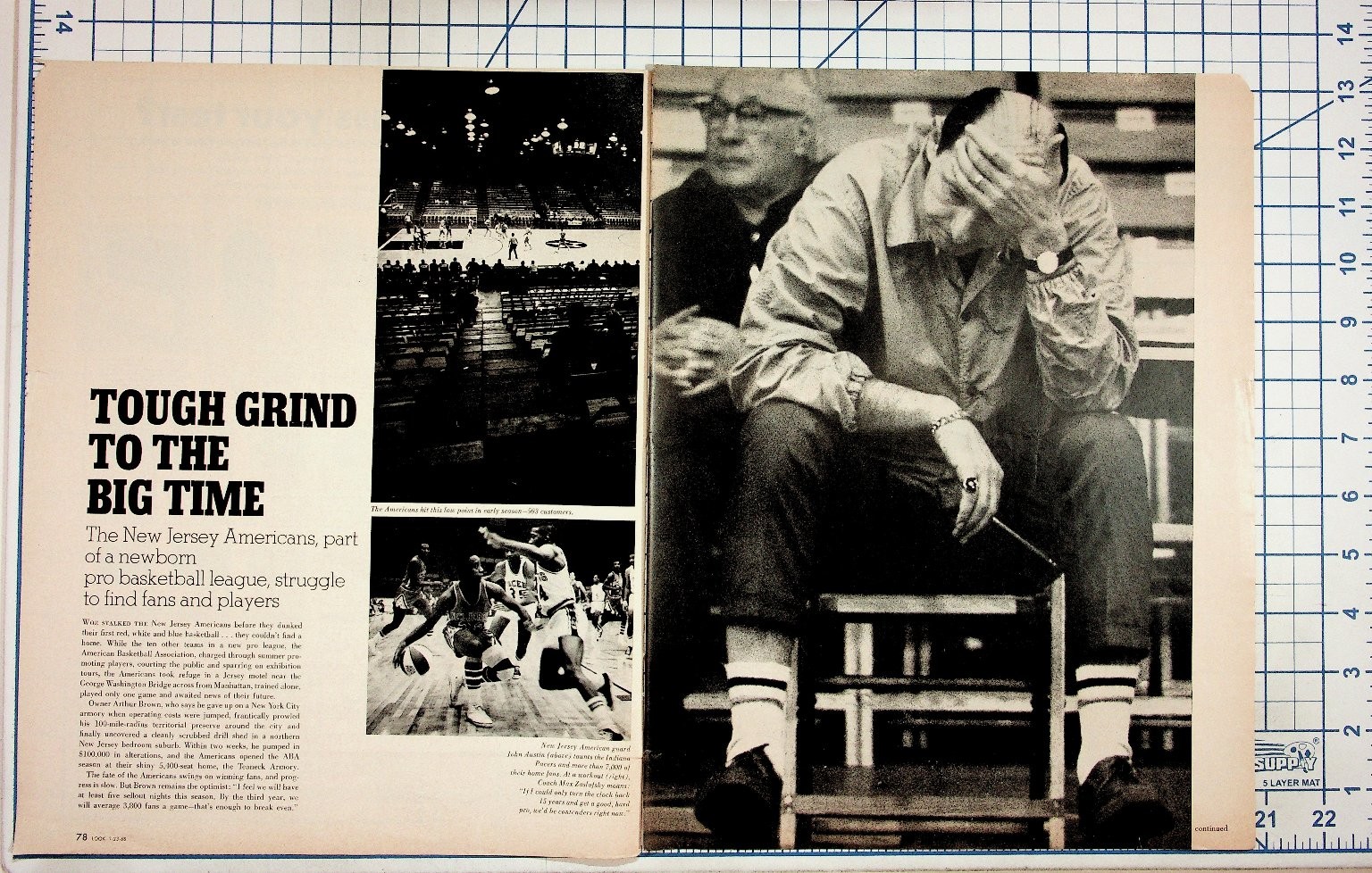 New Jersey Americans ABA Basketball Magazine Spread Vintage Ephemera