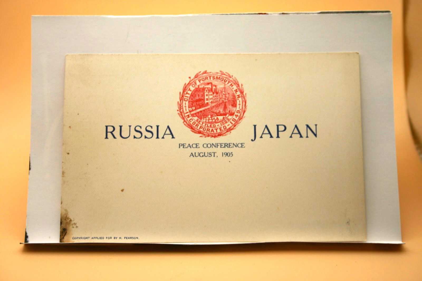 Vintage Peace Conference August 1905 Portsmouth Seal Russia Japan Postcard