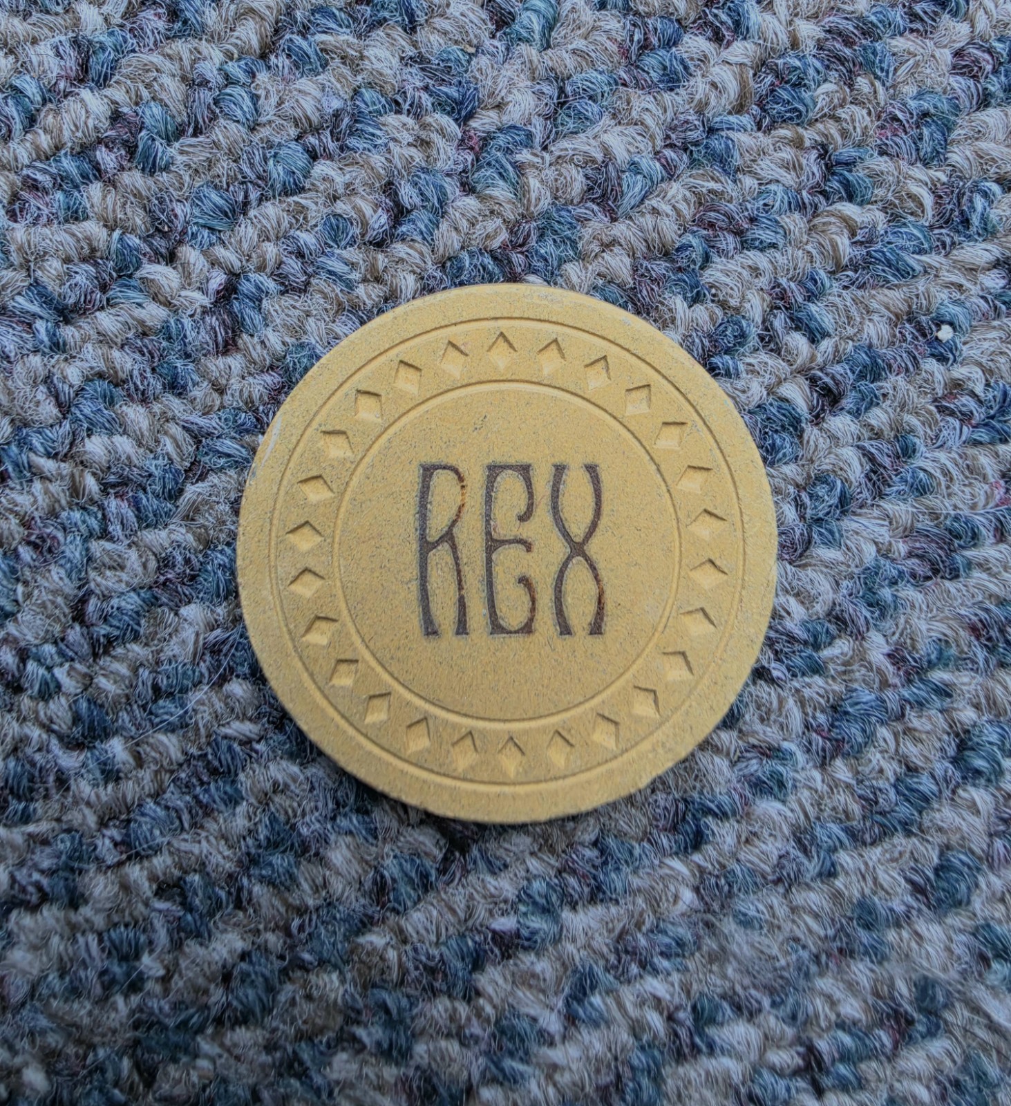 Rex Club Las Vegas Nevada Casino Poker Chip Antique VTG Gambling Diamond Mold Rex Club Las Vegas Nevada Casino Poker Chip Antique VTG Gambling Diamond Mold