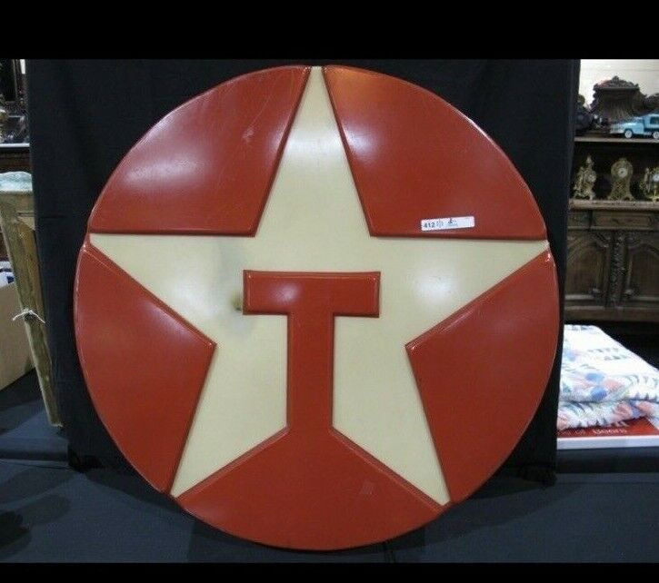 Awesome Mid Century Texaco Advertising Lighted Sign 33” D