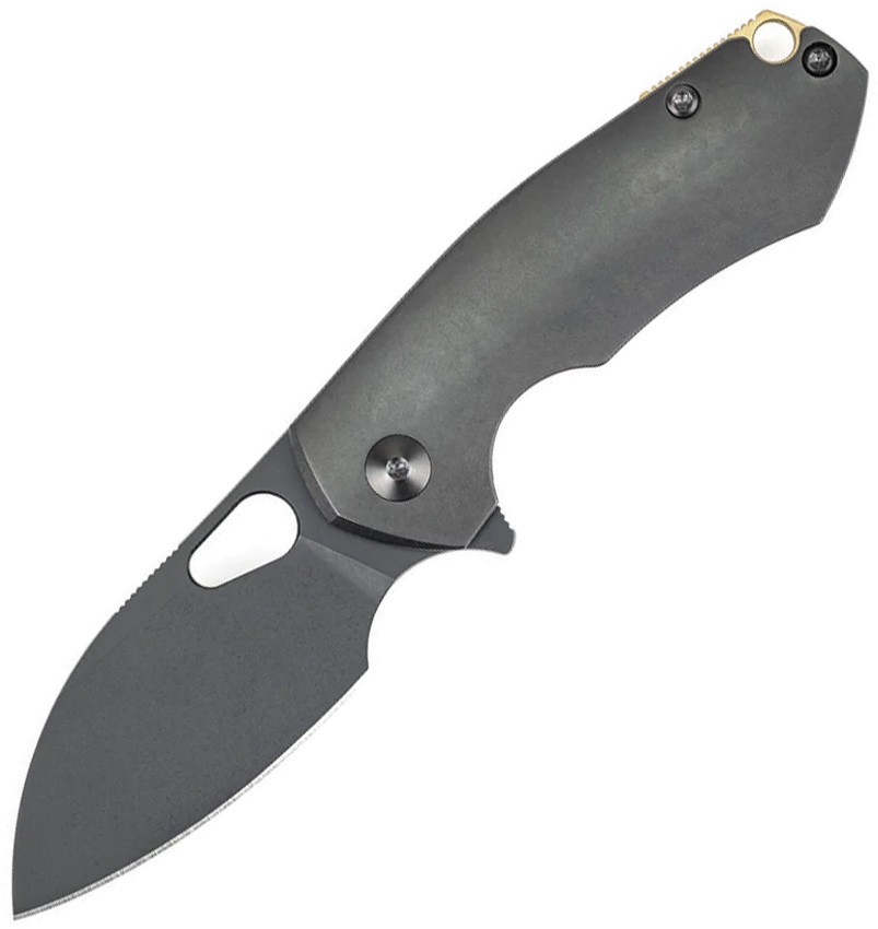 GiantMouse ACE Riv Framelock Black Titanium Folding M390 Pocket Knife 10722