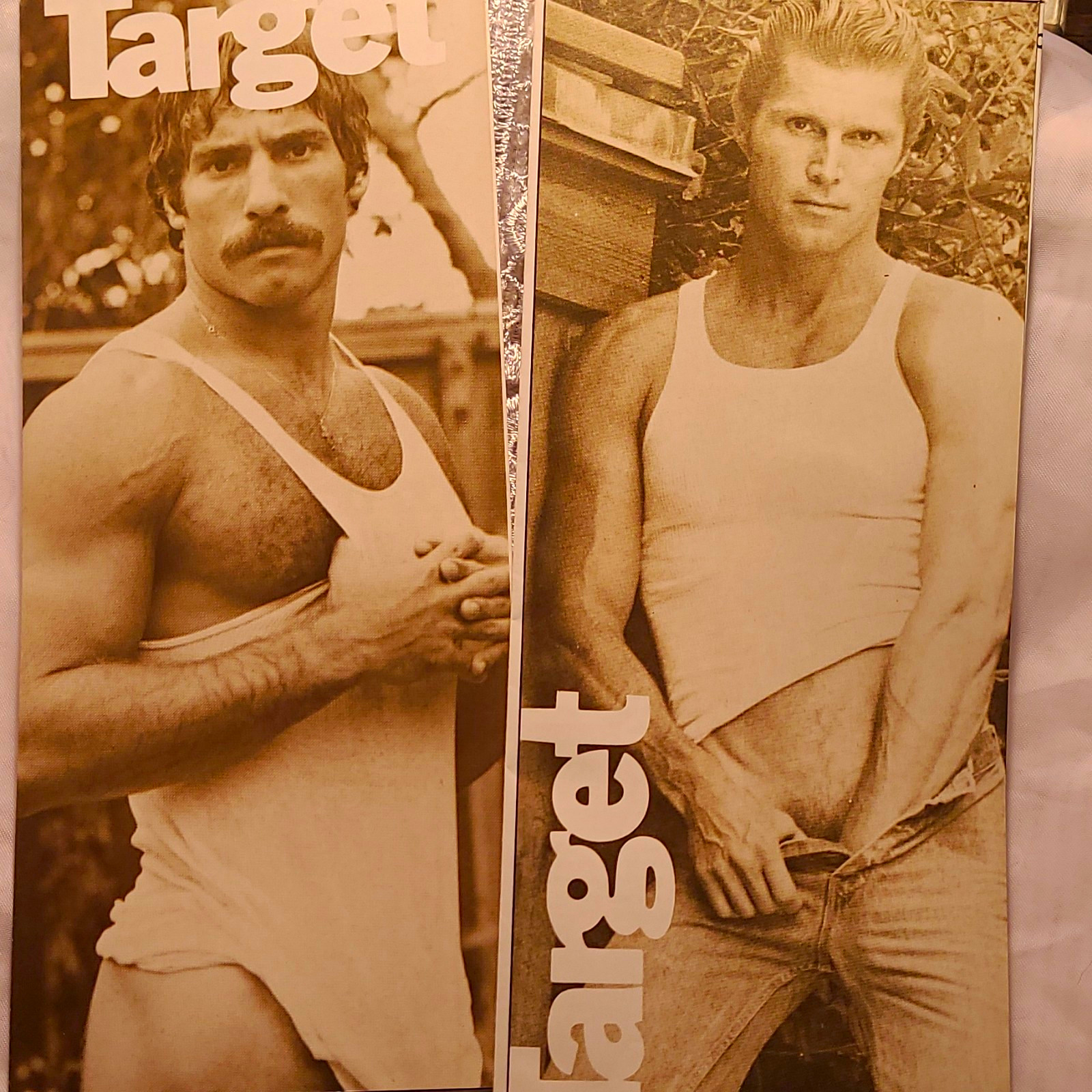 Vtg Target Studios flyer  2pcs features Etinne art work male nudes LGBTQ Collect