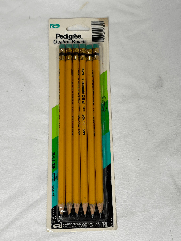 Vintage 1979 Pedigree Empire Pencil Co. #2 Pencils Sealed 6 Pack USA #5860