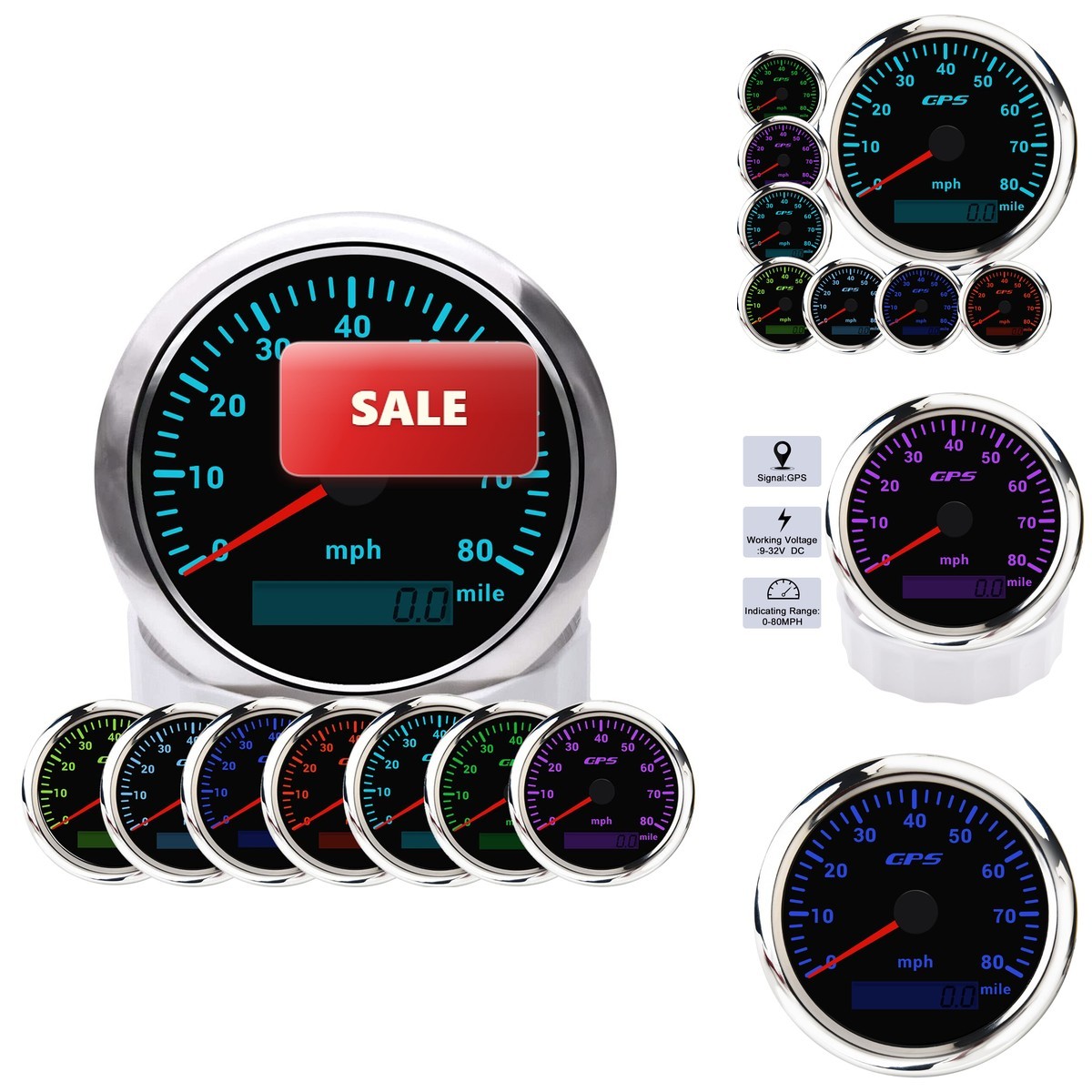 KAOLALI GPS Speedometer 85mm 3-3/8\