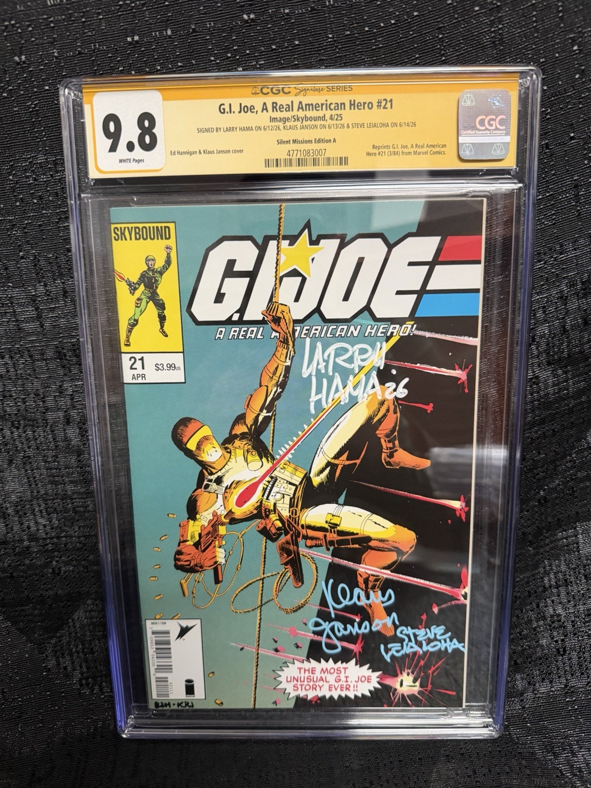 G.I. Joe #21 CGC 9.8 Skybound Facsimile. X3 Signatures, HAMA, JANSON, LEIALOHA G.I. Joe #21 CGC 9.8 Skybound Facsimile. X3 Signatures, HAMA, JANSON, LEIALOHA