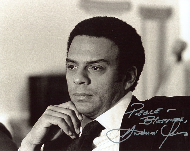 ANDREW YOUNG SIGNED 8x10 PHOTO FREEDOM CIVIL RIGHTS ACTIVIST LEADER BECKETT BAS