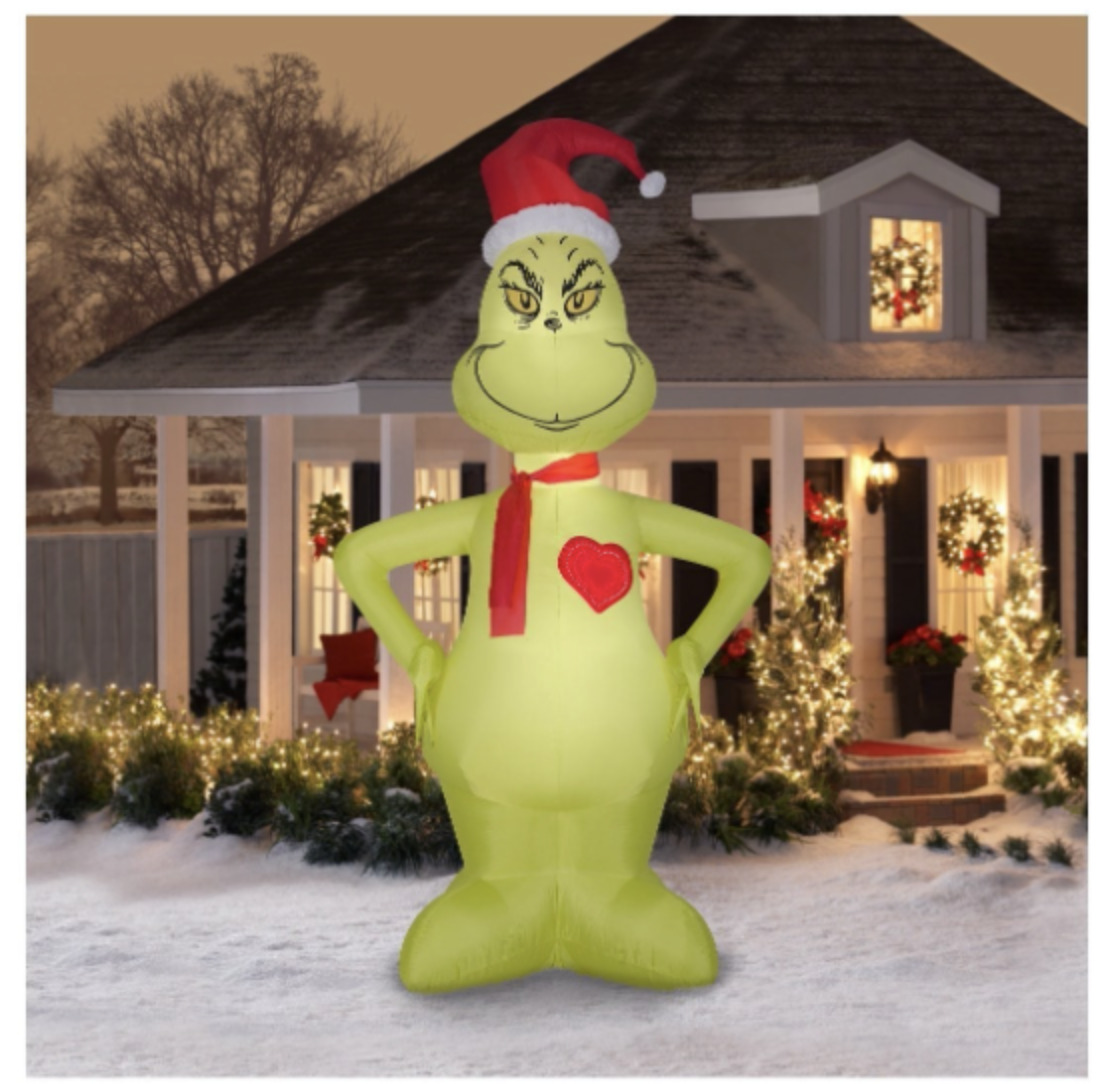 Christmas 2021 The Grinch Inflatable 11ft Tall Heart Grows 3 Sizes SAME DAY SHIP