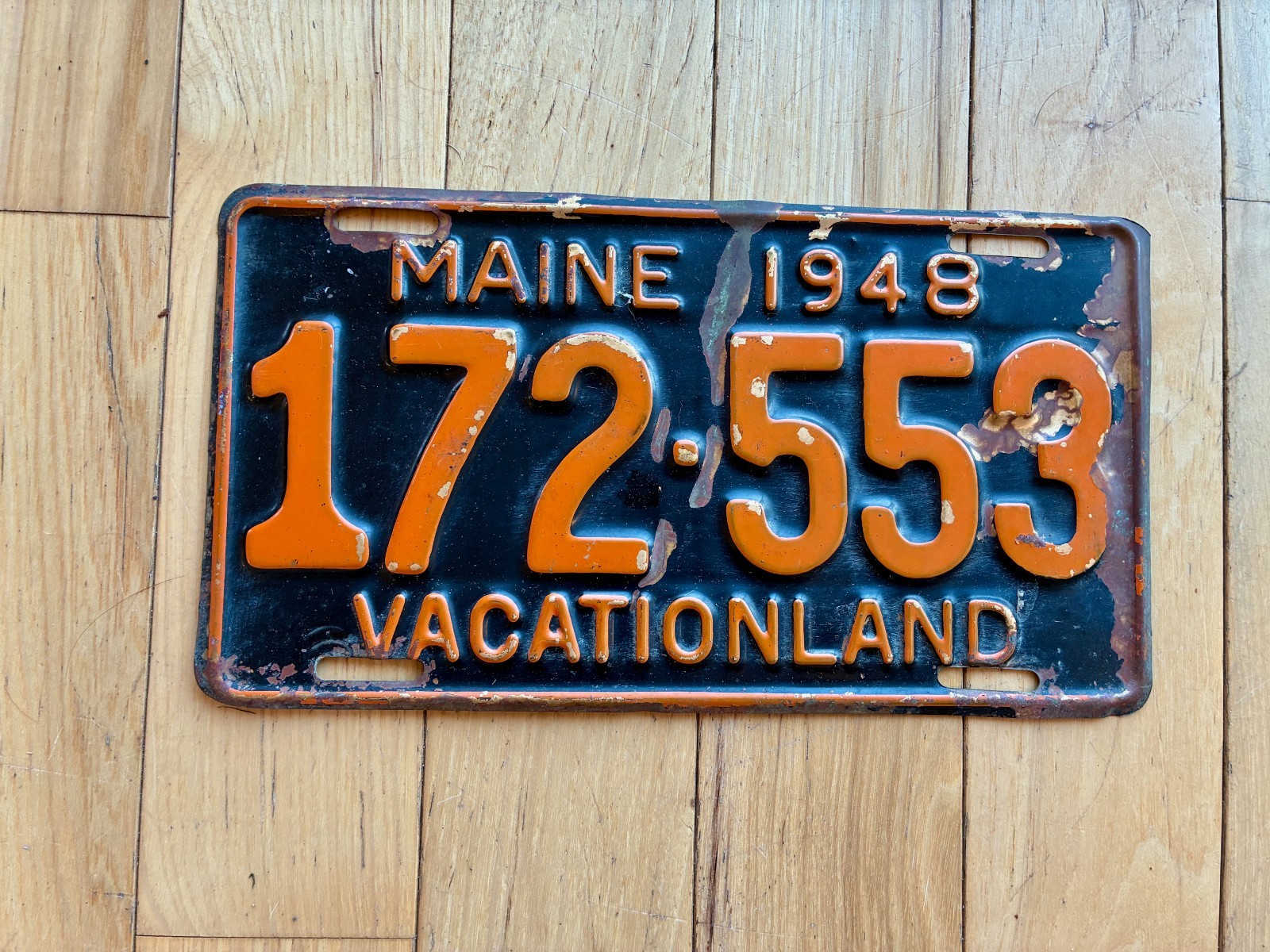 1948 Maine Brass License Plate
