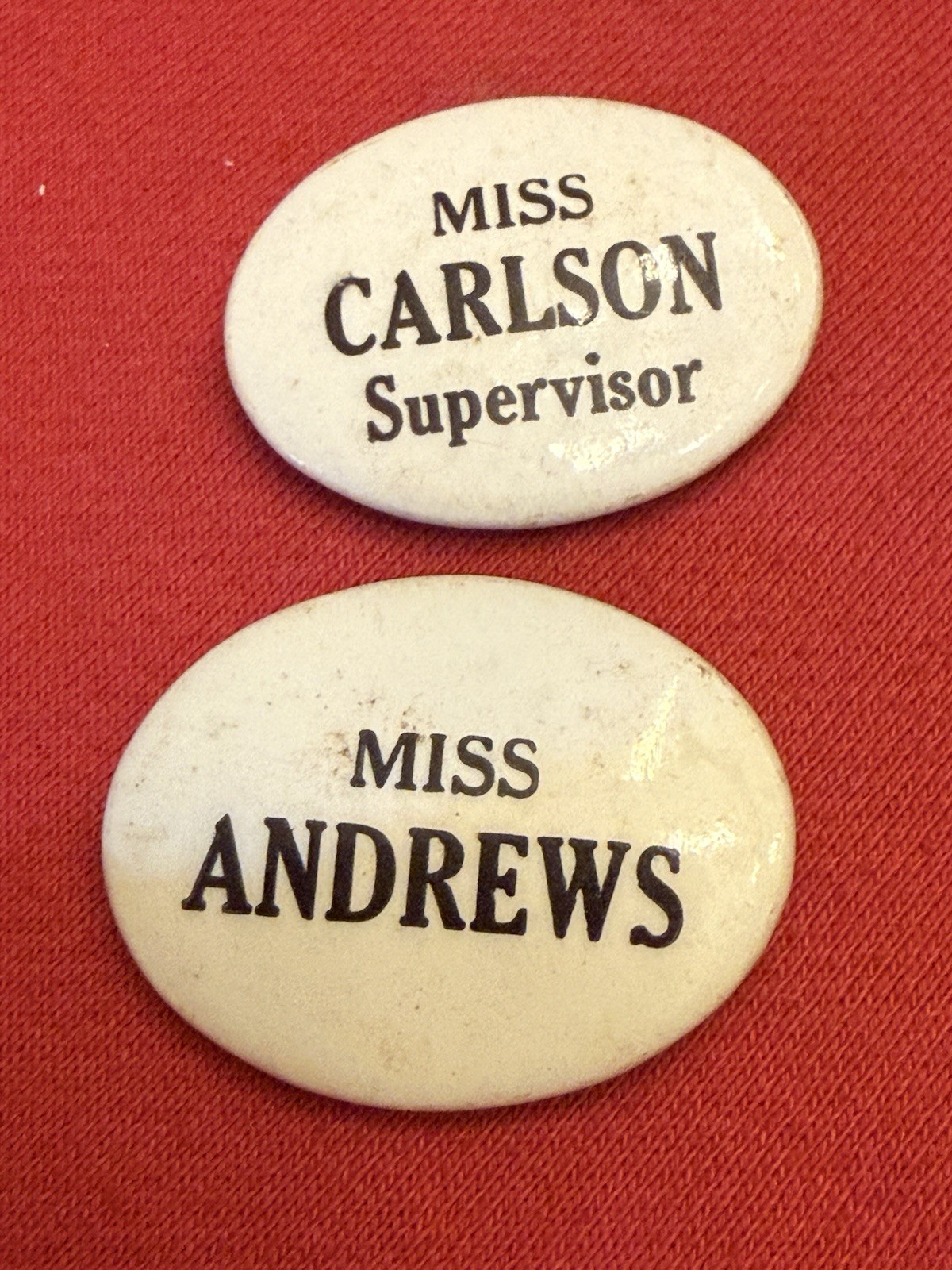 TWO Vintage 1930’s Department Store Employee Name Pins