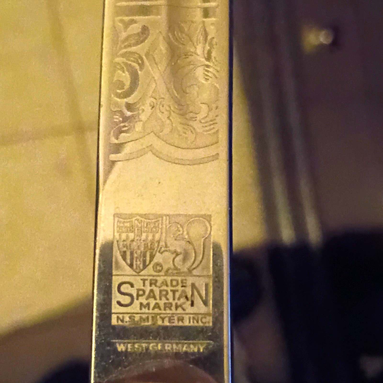 Spartan Saber West Germany Mark N.S.M. Meyer Steel Blade Black Plastic Handle