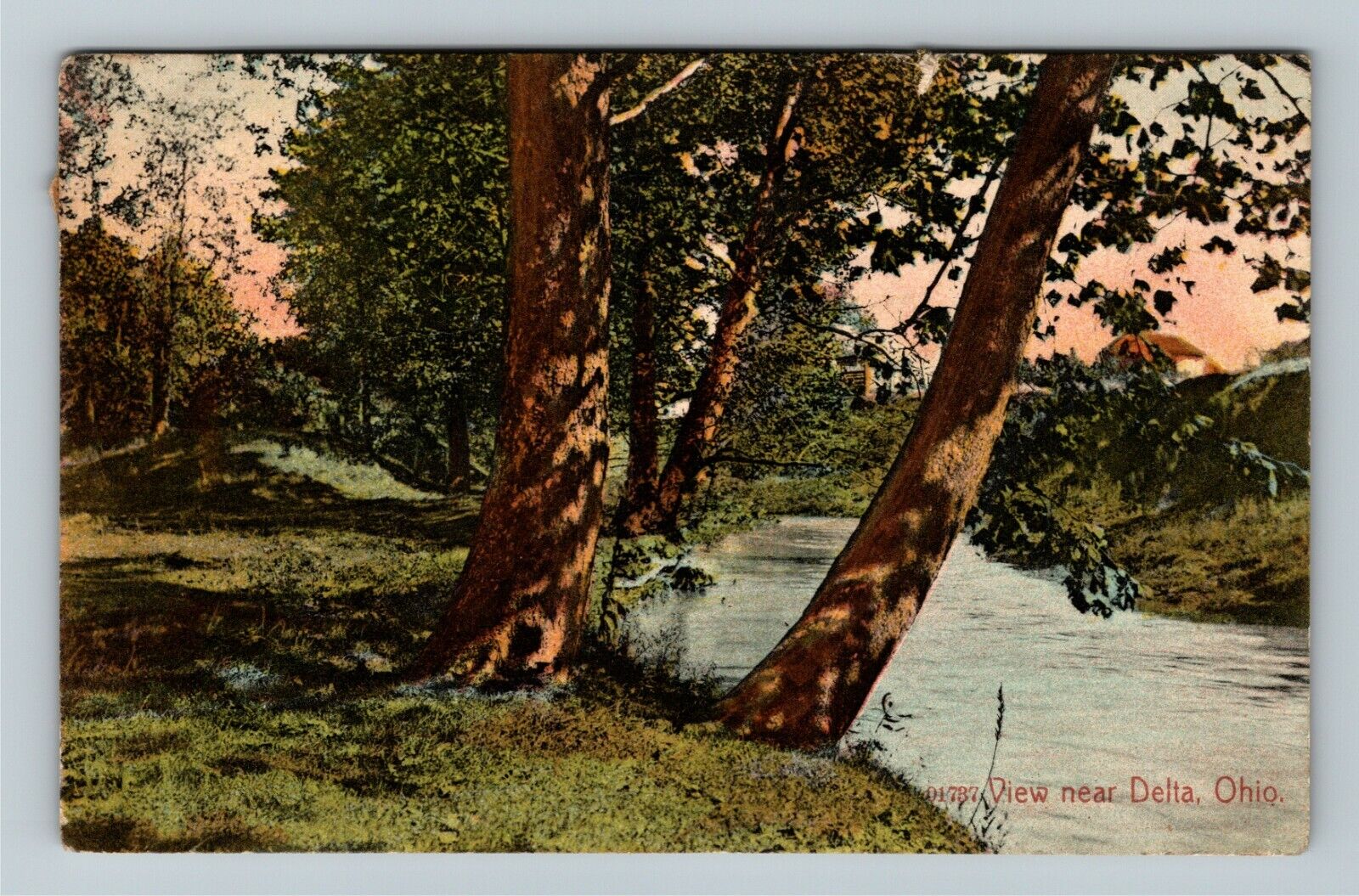 Delta OH, Scenic Water View, Ohio c1908 Vintage Postcard