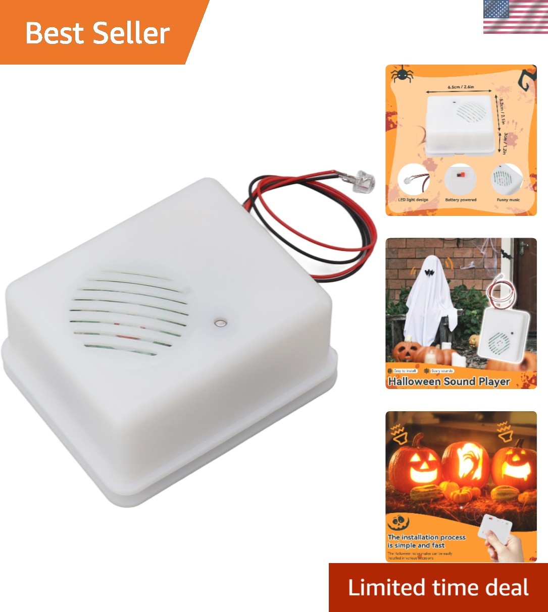 Halloween Motion Sensor Sound Player - Spooky Sounds for Parties & Decorations