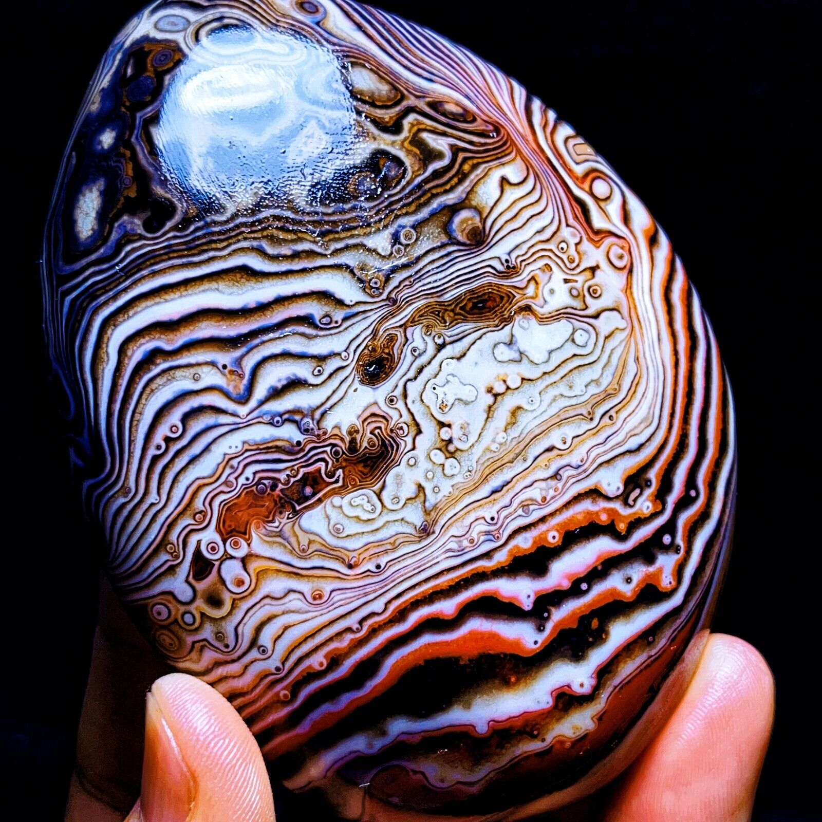 TOP 300G Natural Polished Silk Banded Agate Lace Agate Crystal Madagascar  L1482