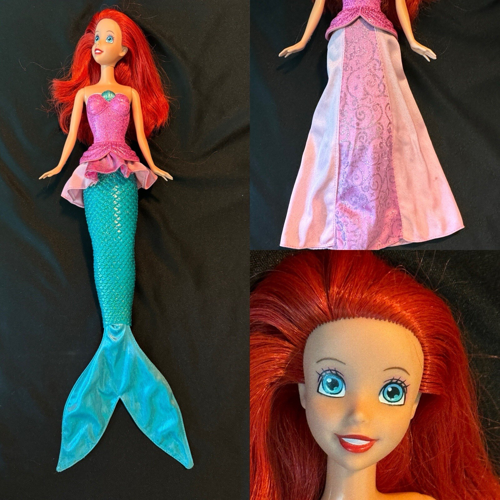 2014 Mattel Disney Little Mermaid Transforming to Princess ARIEL Doll HTF Rare