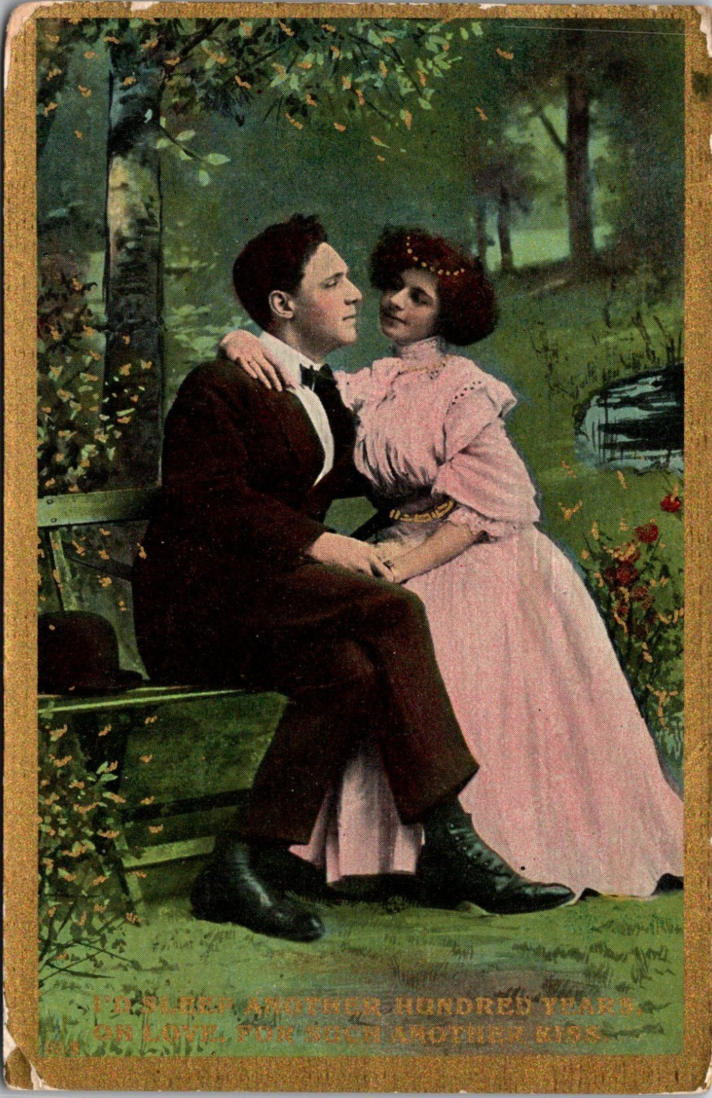 I\'d Sleep Another Hundred Years On Love 1909 Victorian Romance Postcard TPR8