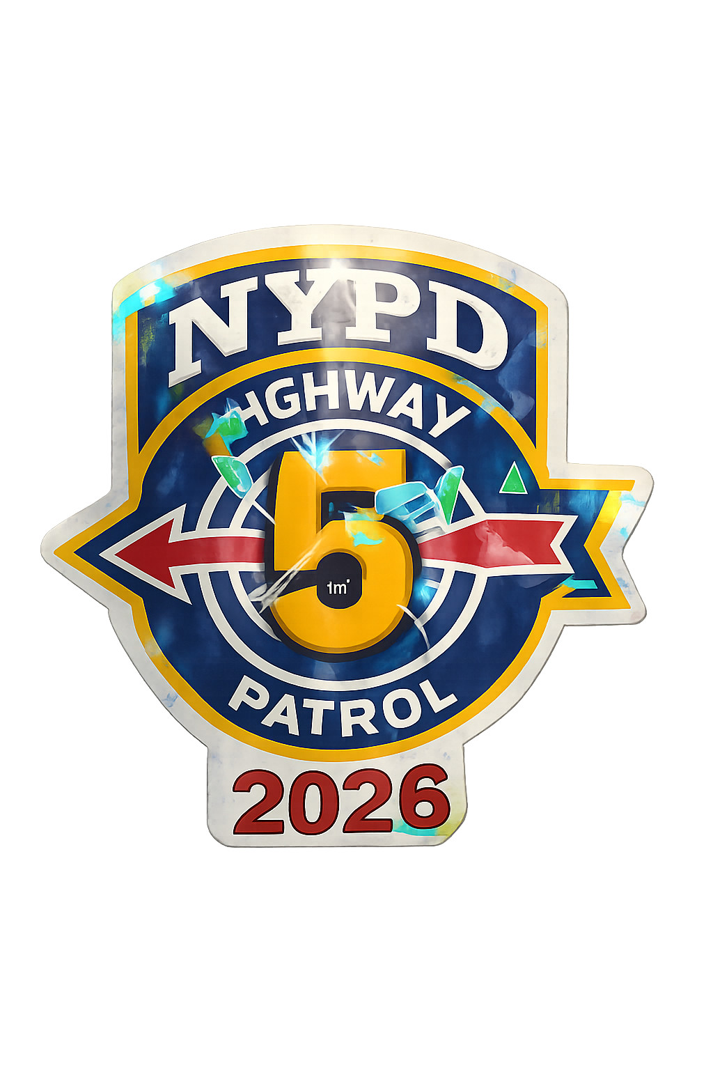 NYPD Highway Patrol 5 – 2026 Holographic Decal  3.25 x 3.25